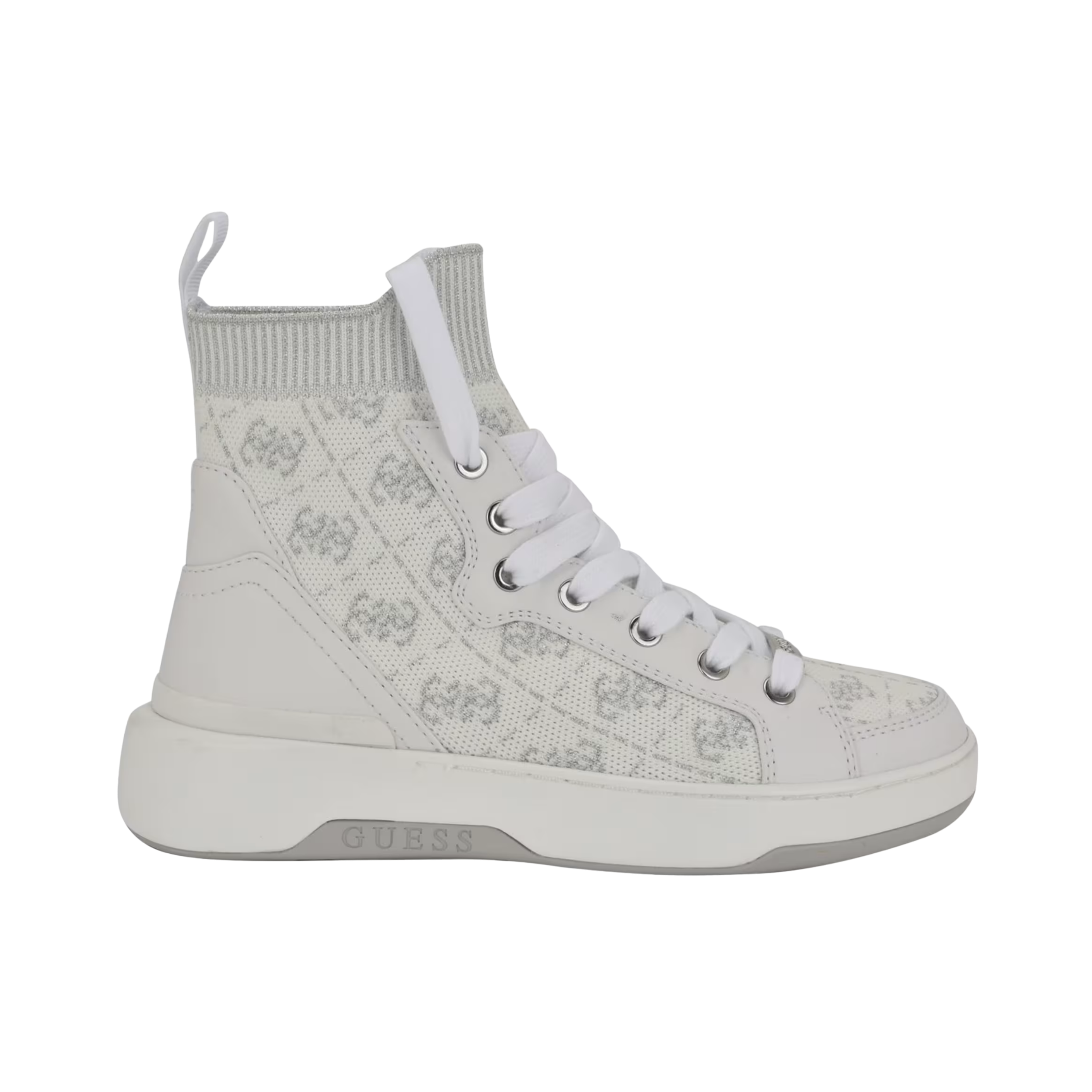 Guess Women Quattro G Knit High Top Sneakers - White