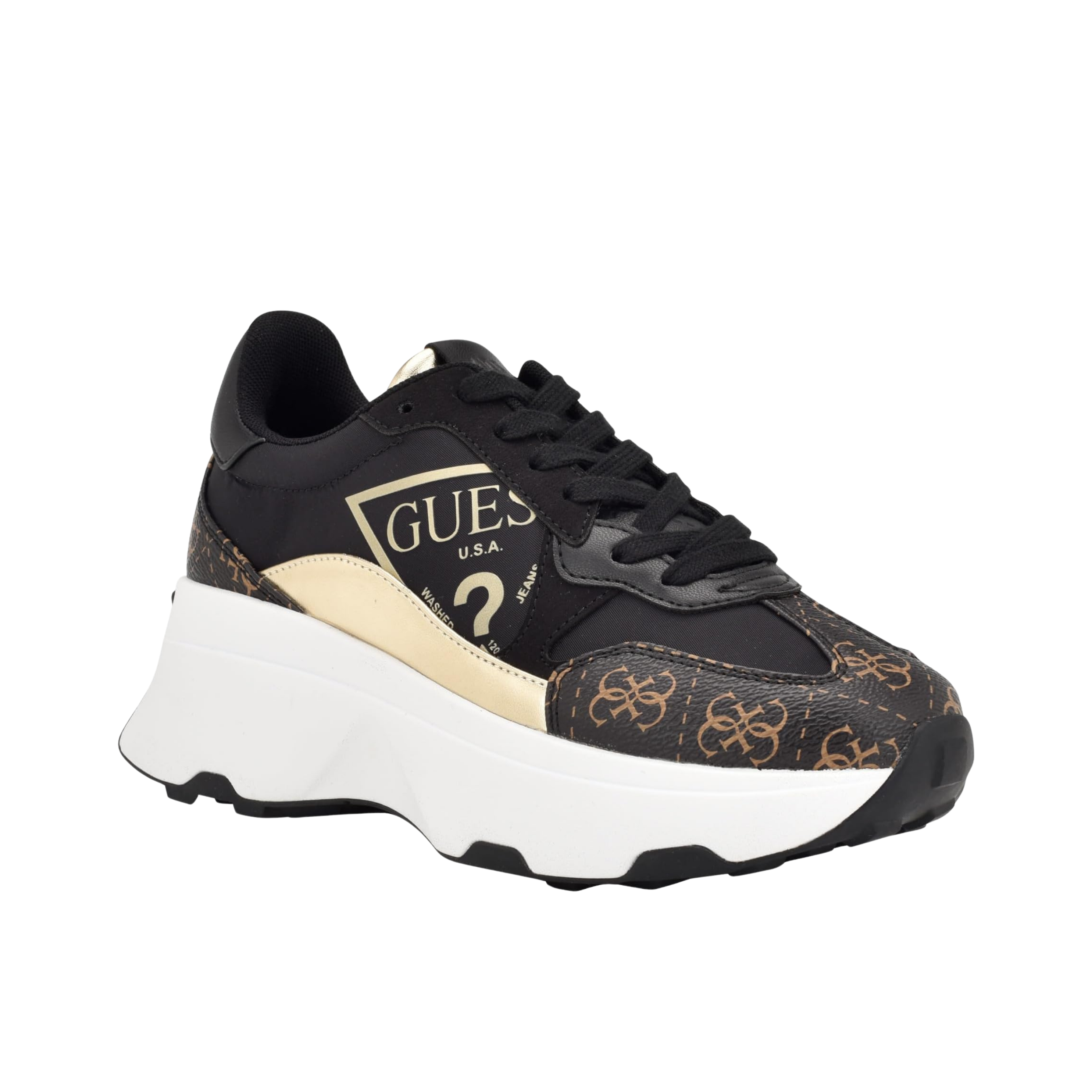 Guess Women Calebb Sneakers - Black Gold Multi