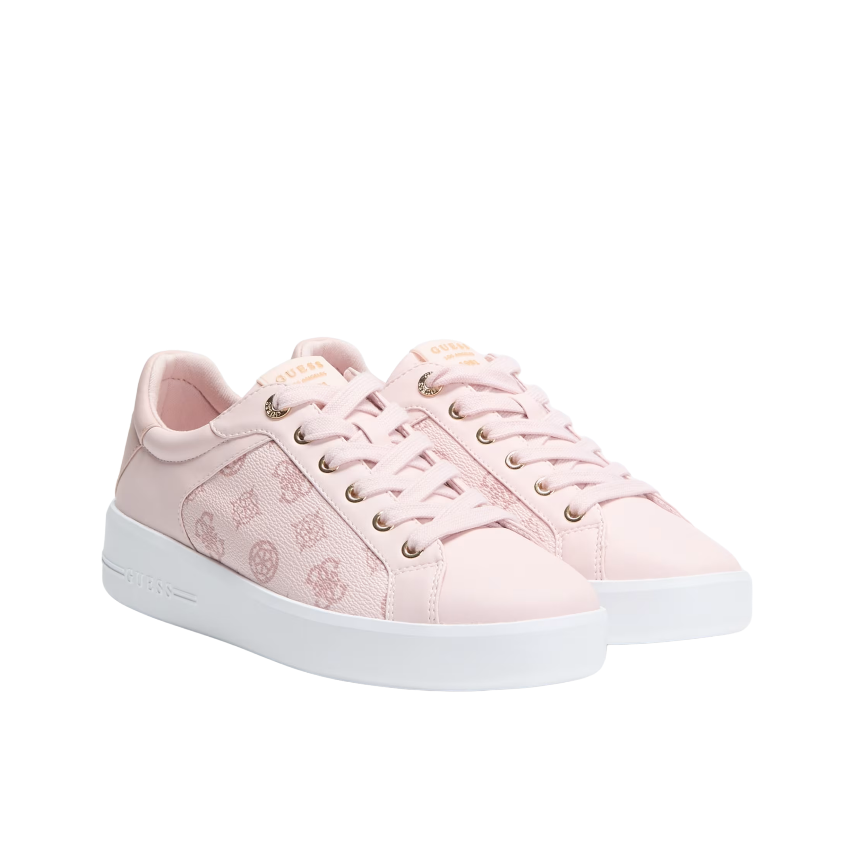 Guess Women Ronii Debossed Peony Low Top Sneakers - Medium Pink