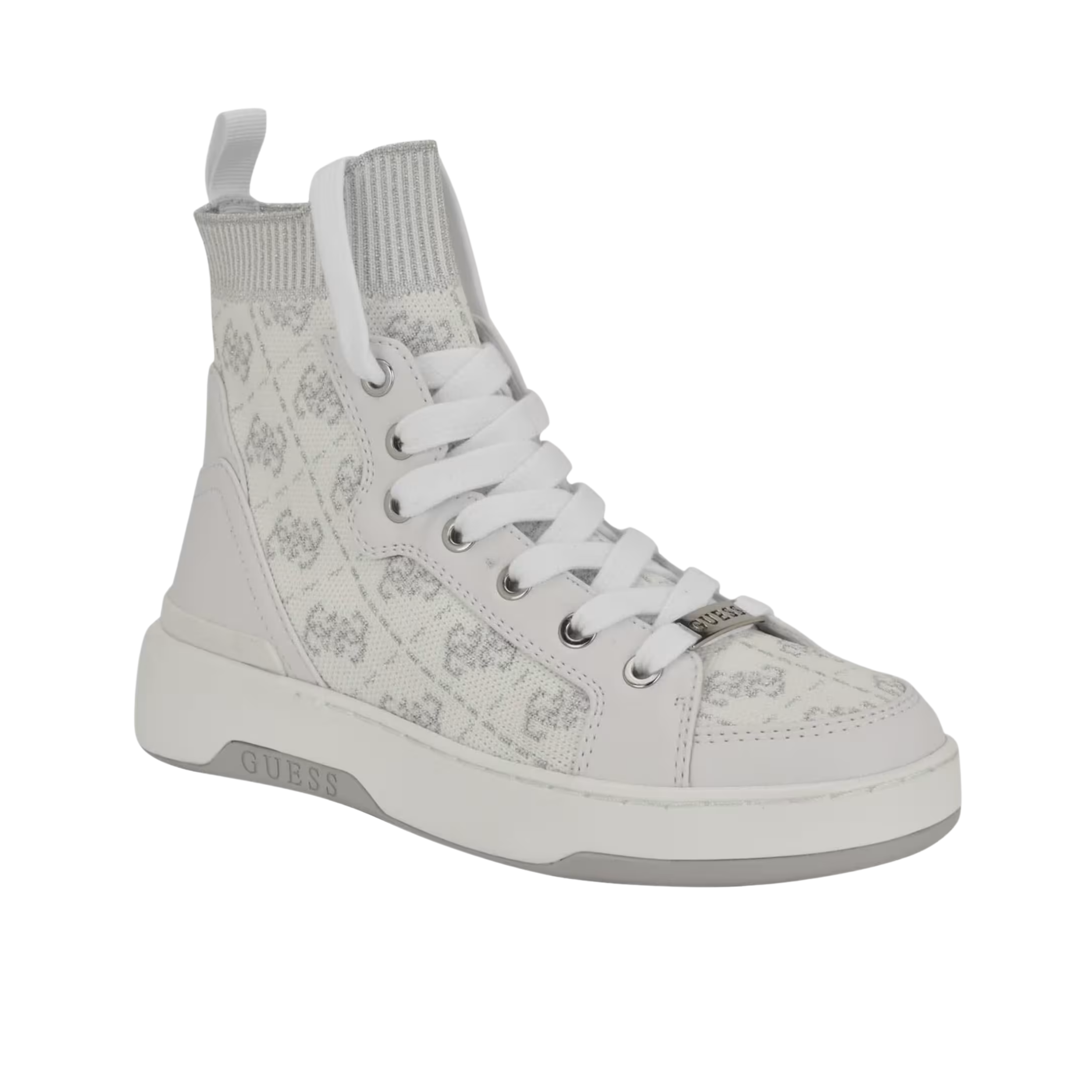 Guess Women Quattro G Knit High Top Sneakers - White