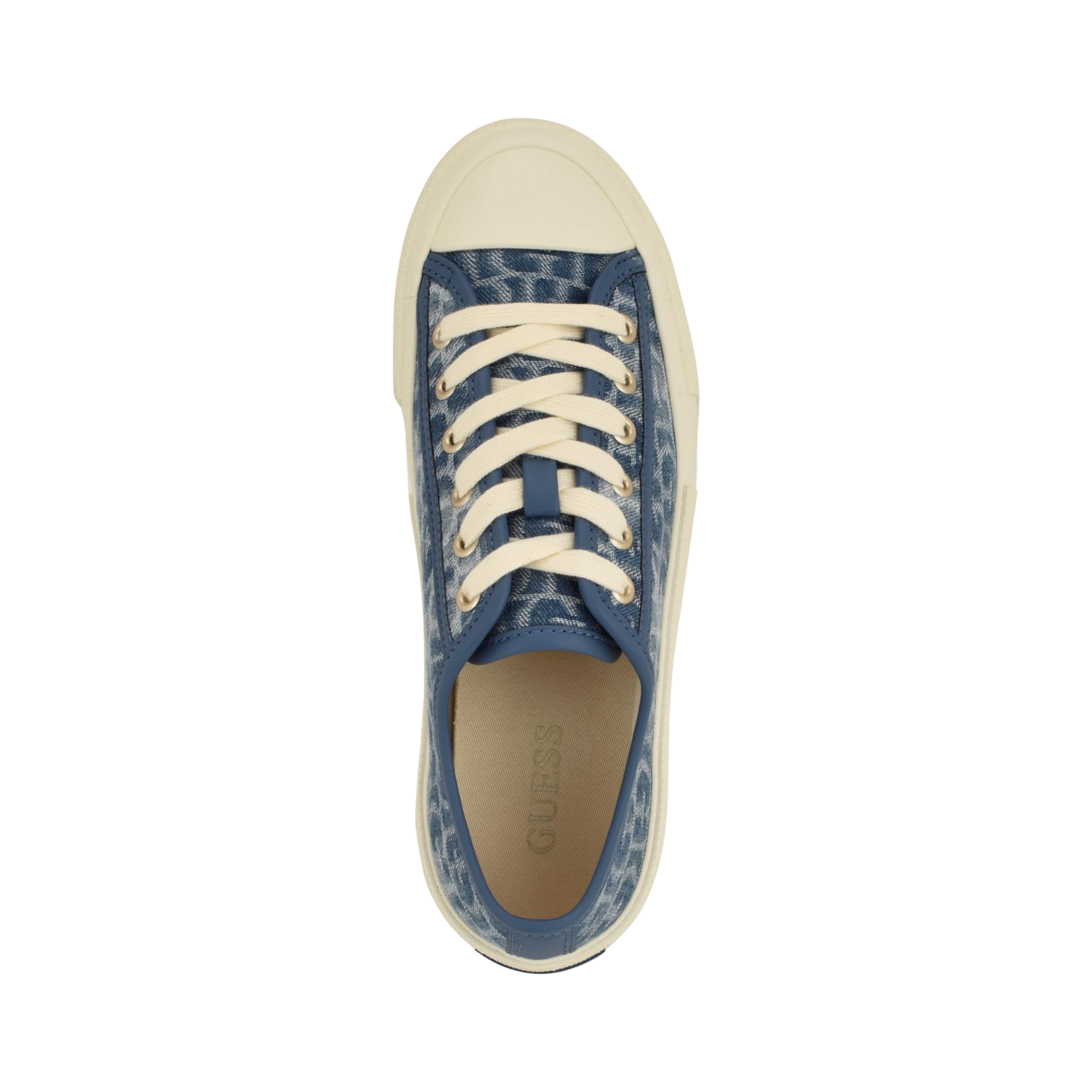 Guess Women Carey Canvas Low Top Sneakers - Medium Blue