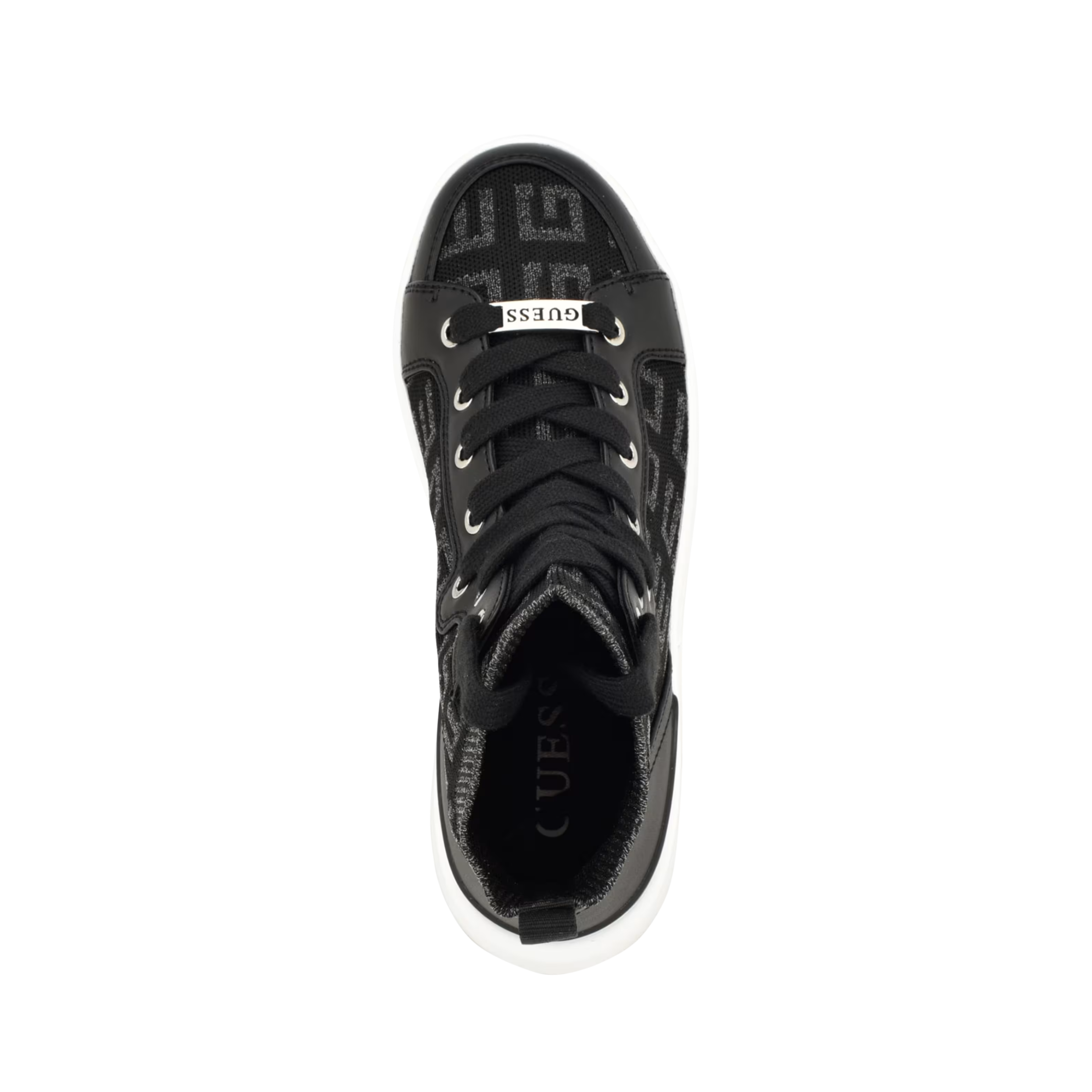 Guess Women Mannen Logo Knit High Top Sneakers - Black