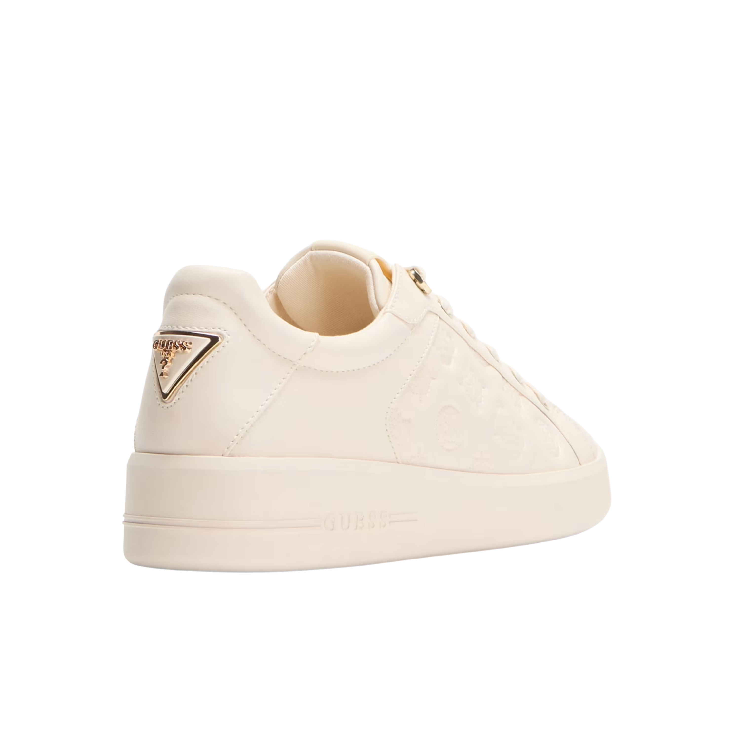 Guess Women Ronii Debossed Peony Low Top Sneakers - Light Natural