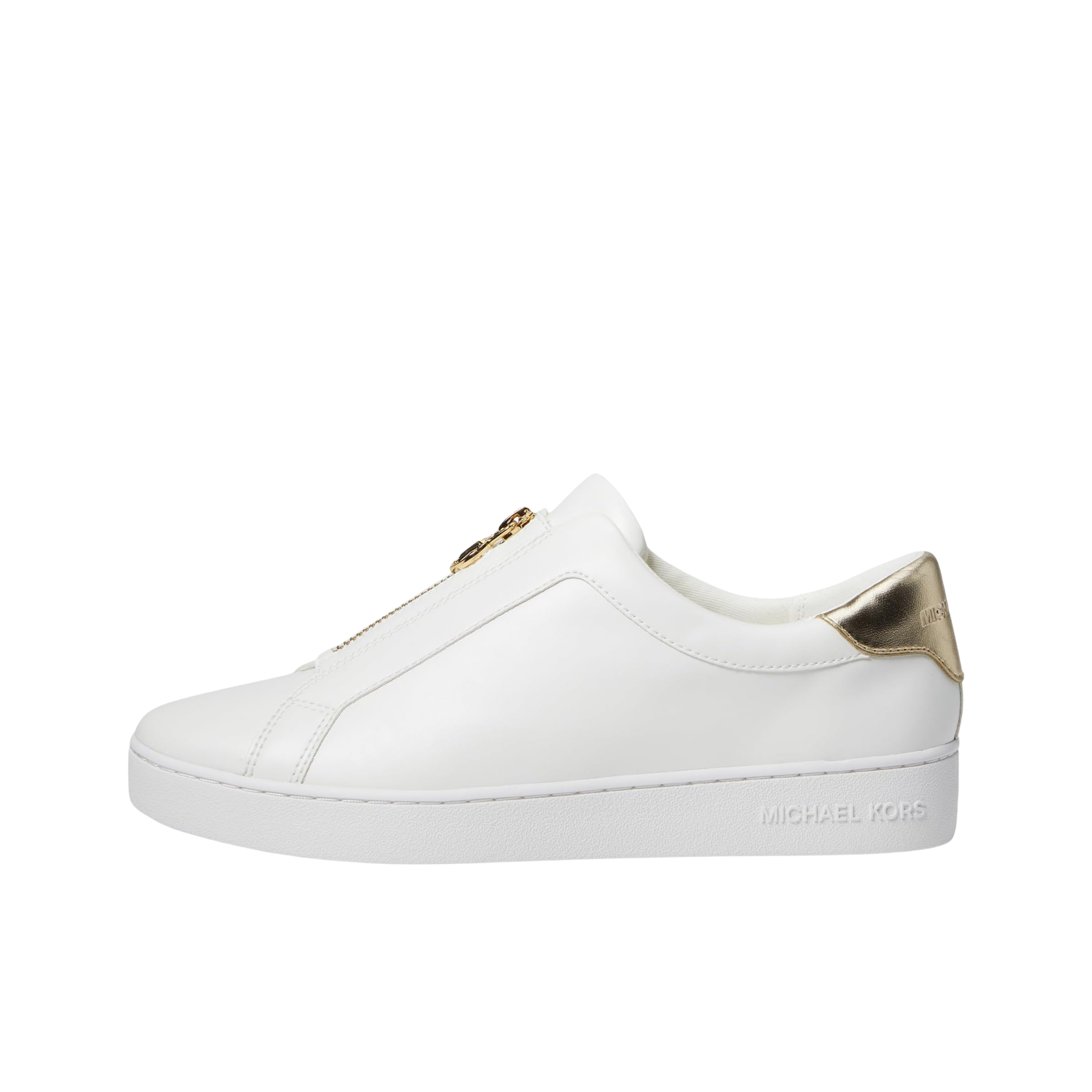 Michael Kors Women Keaton Zip Up Sneaker - White Gold