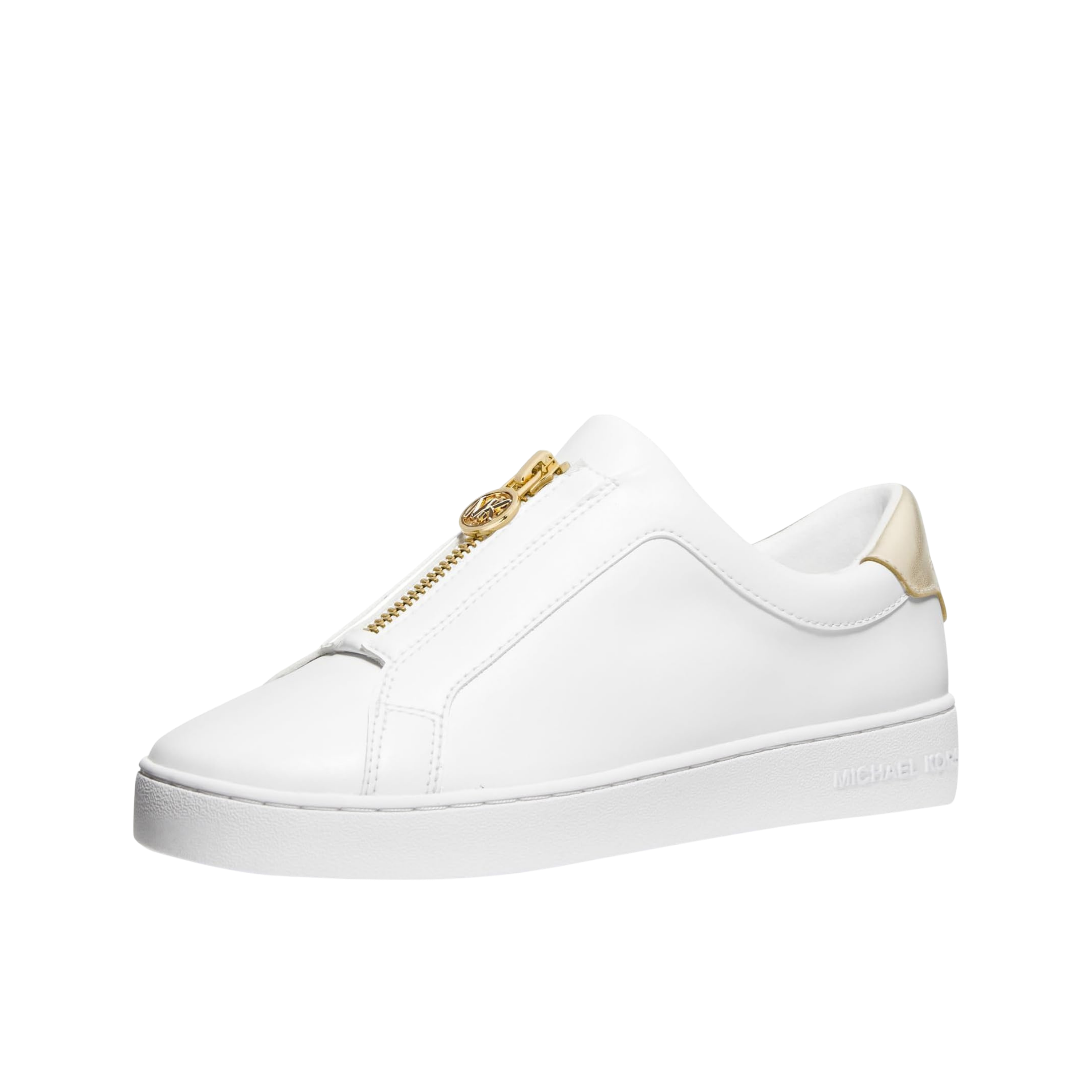 Michael Kors Women Keaton Zip Up Sneaker - White Gold