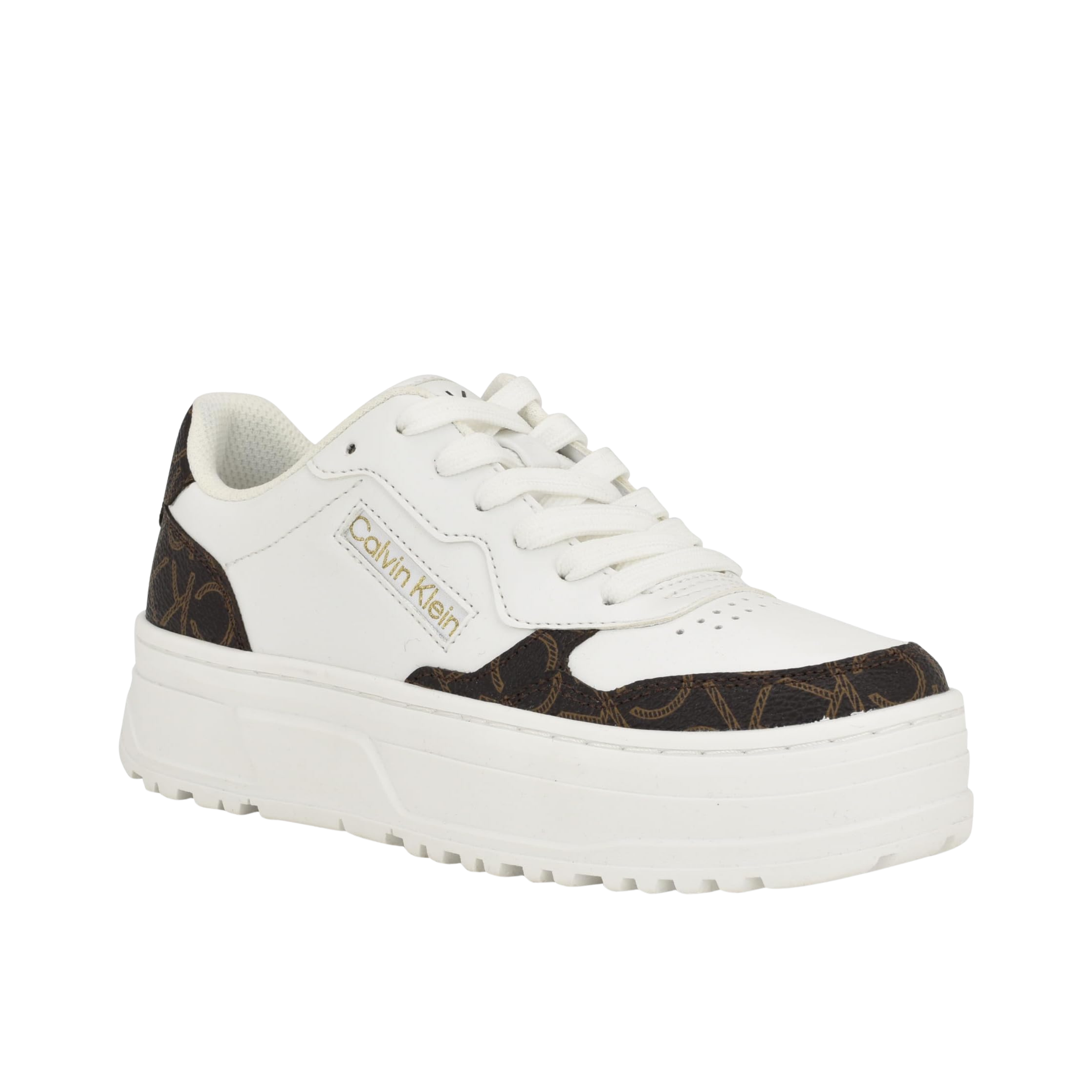 Calvin Klein Women Karyne Sneaker - White Brown