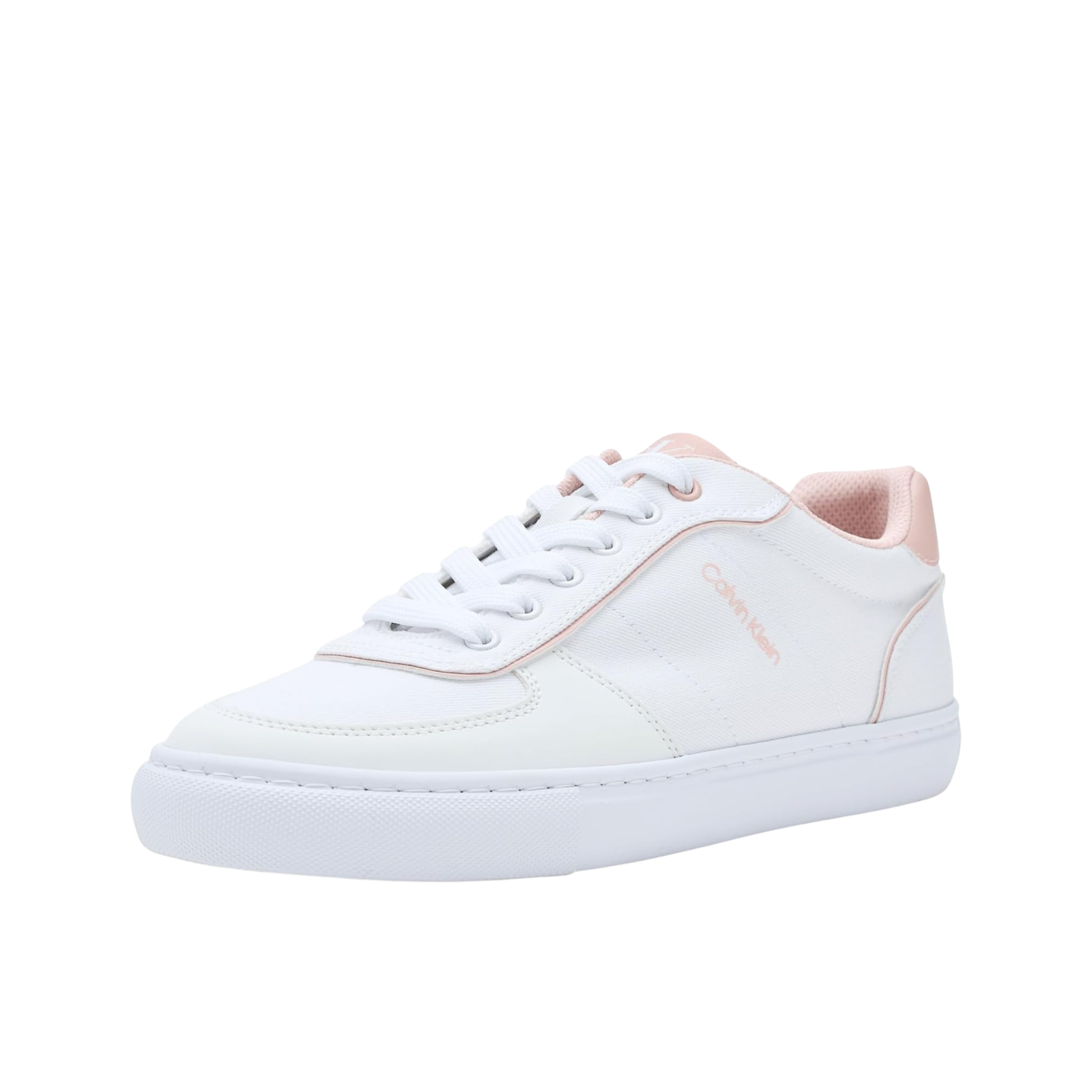 Calvin Klein Women Caspian Sneaker - White Denim Light Pink