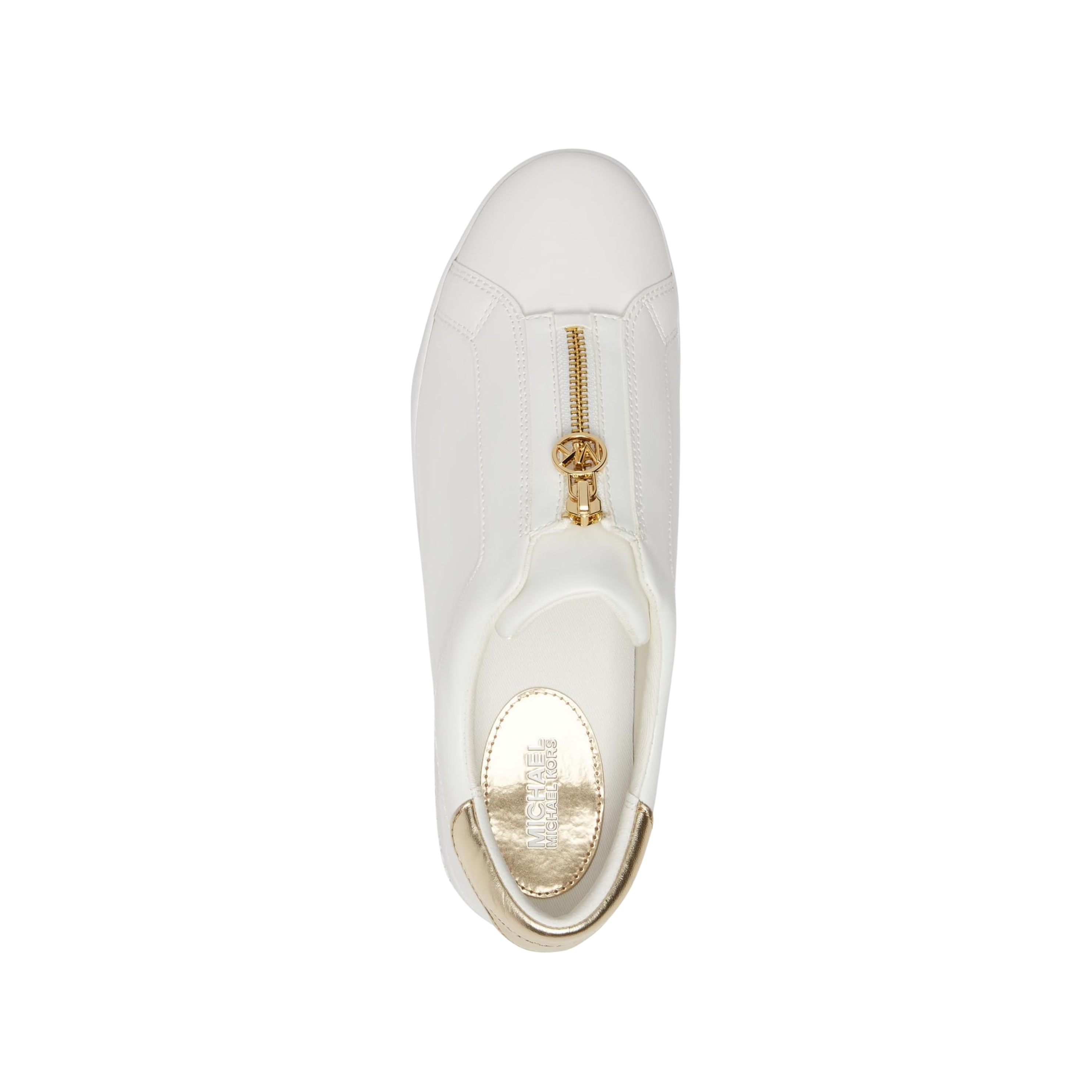 Michael Kors Women Keaton Zip Up Sneaker - White Gold