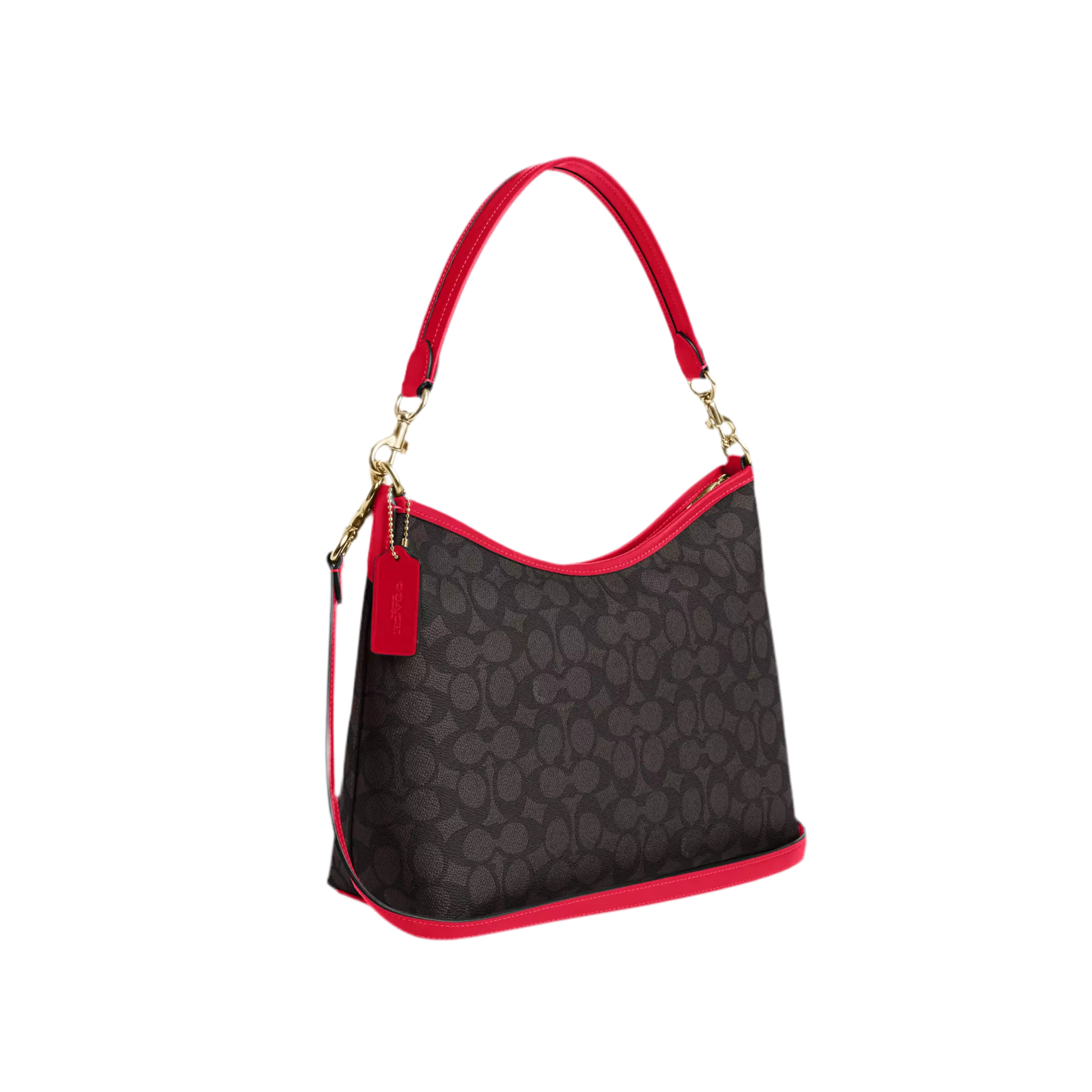 Coach Laurel Shoulder Bag - Walnut Bold Red