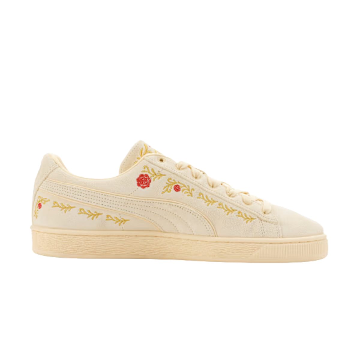 Puma Men Suede Hasta La Muerte Sneakers - Buttercream Dazzling Yellow Red Flash
