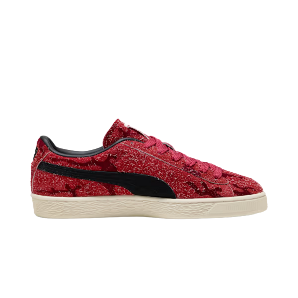 Puma Men Suede Flock Sneakers - Red Rhythm Intense Red