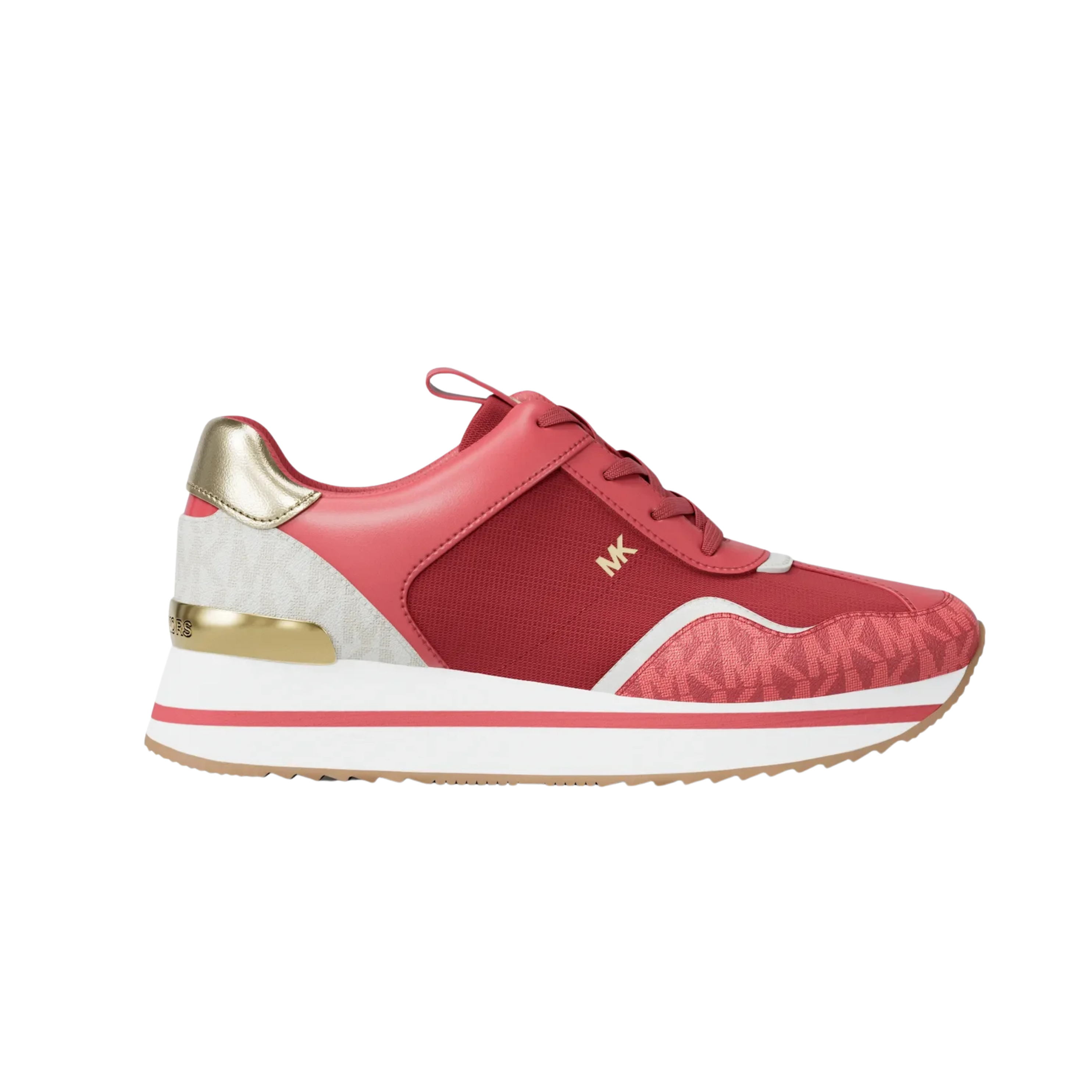 Michael Kors Women Raina Color Block Mesh And Signature Logo Trainer - Light Berry Sorbet