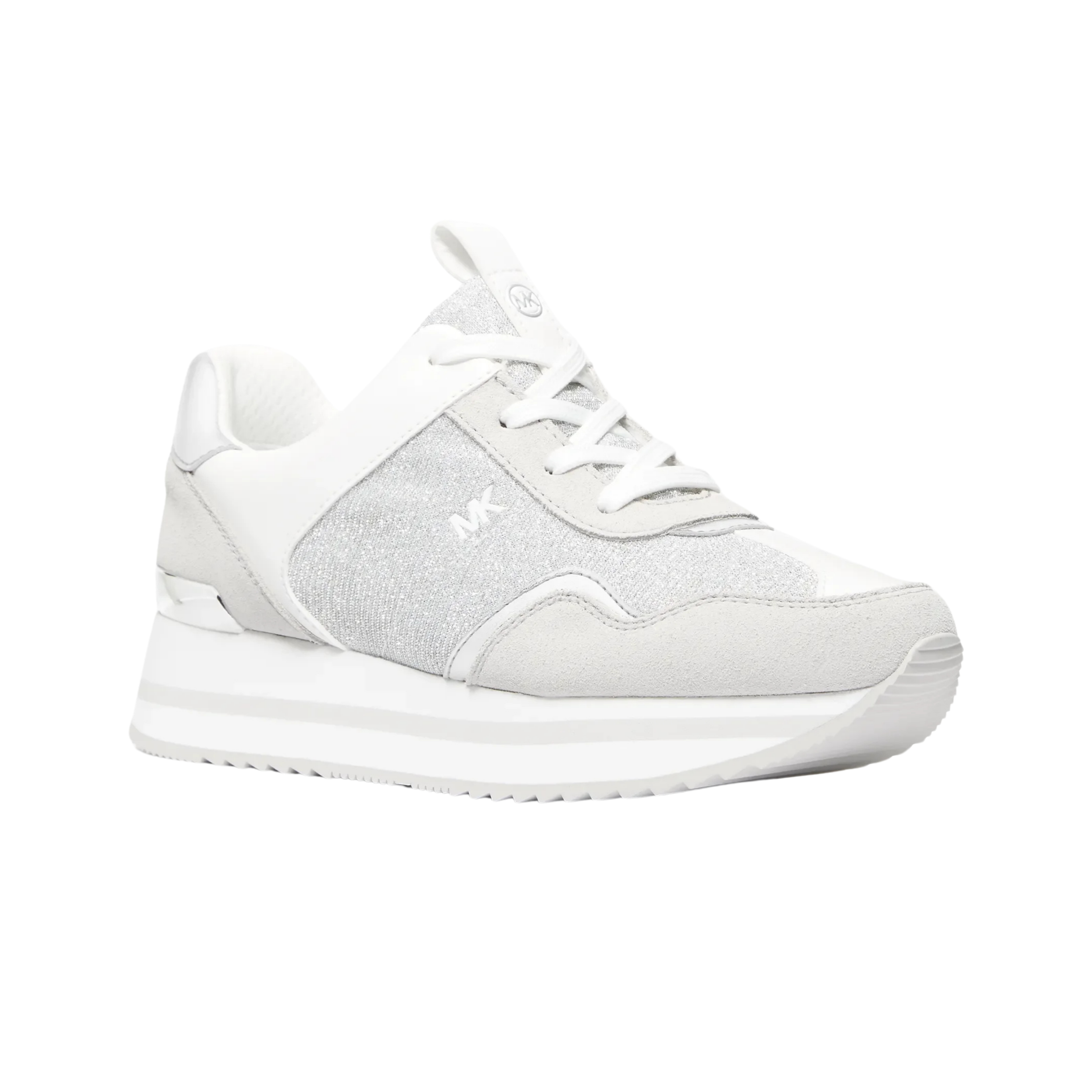 Michael Kors Women Raina Glitter Trainer Sneakers - Silver