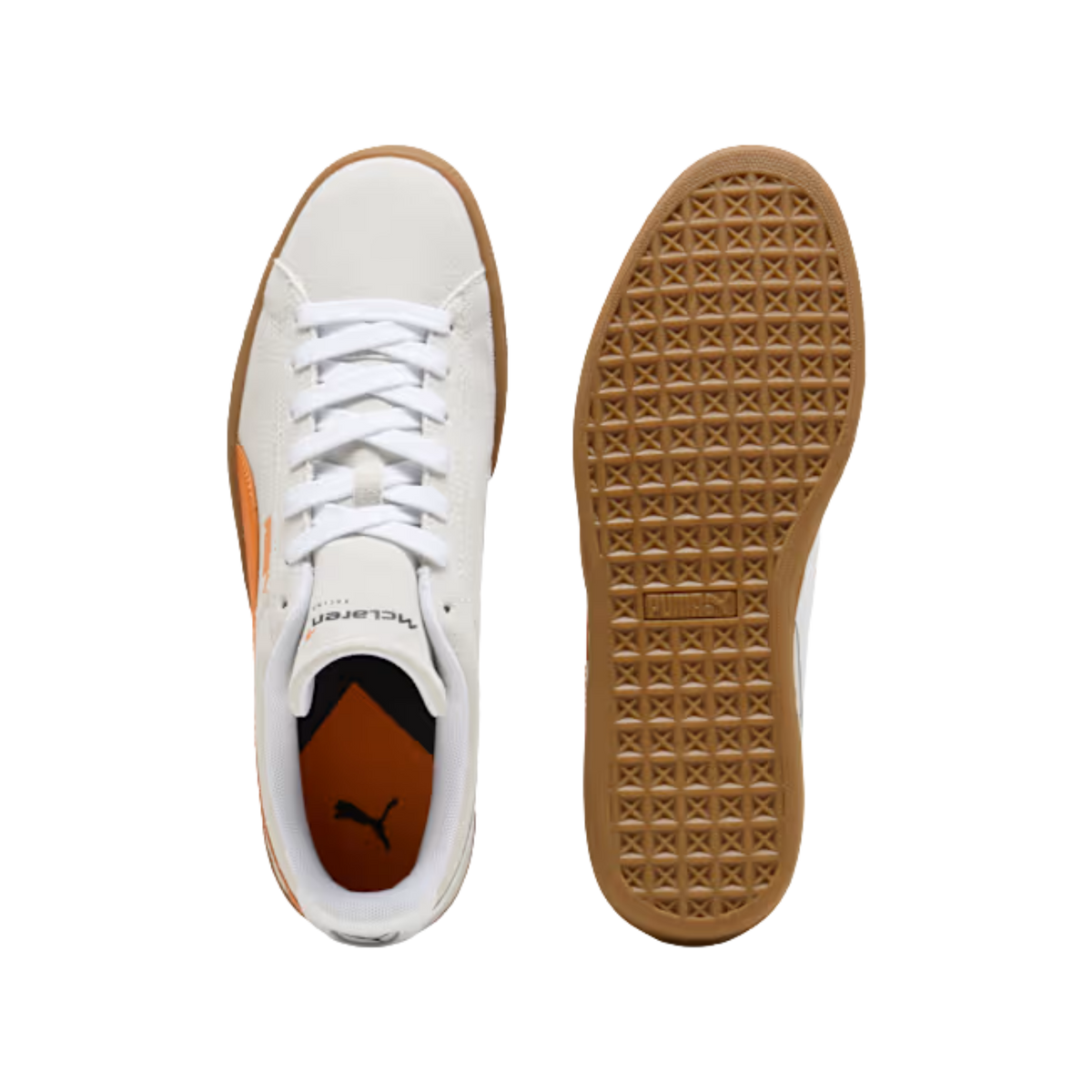 Puma Men McLaren Racing Suede OG Sneakers - White Papaya