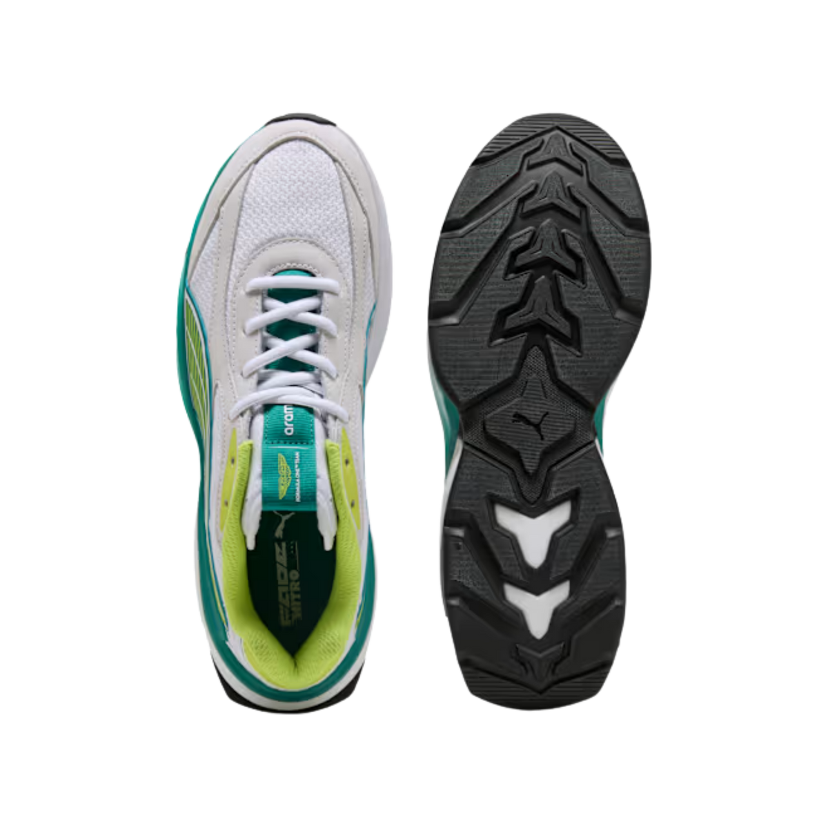 Puma Men X Aston Martin Aramco F1 Team Fade Sneakers - White Lime Shimmer