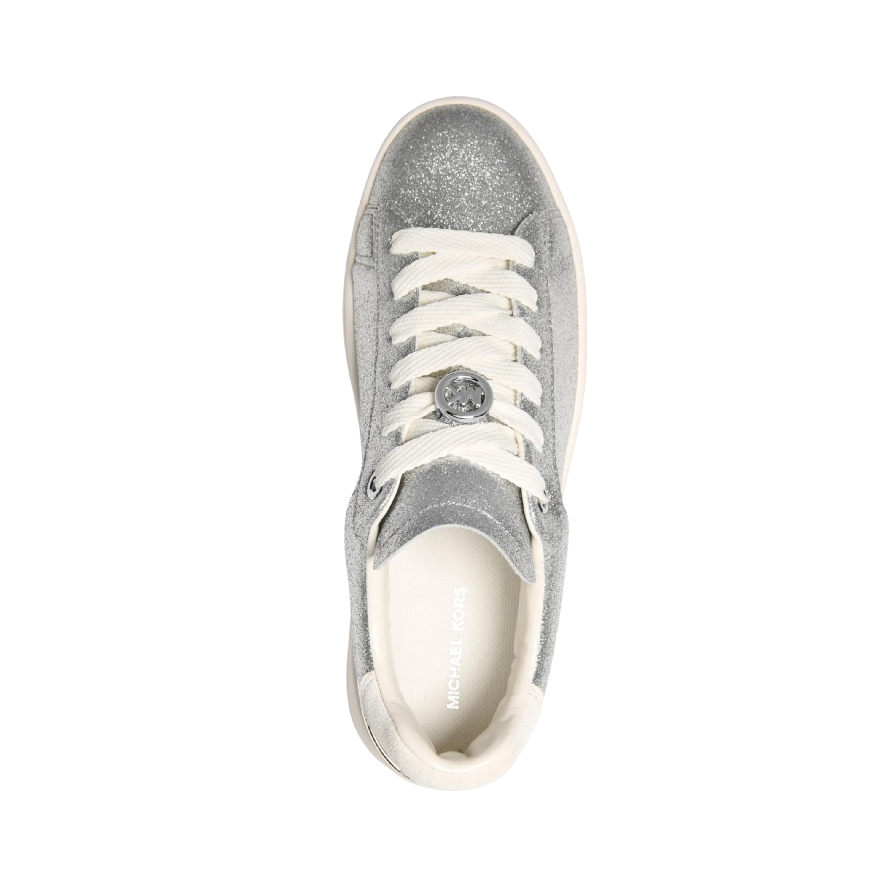 Michael Kors Women Dottie Glitter Leather Platform Sneaker - Silver