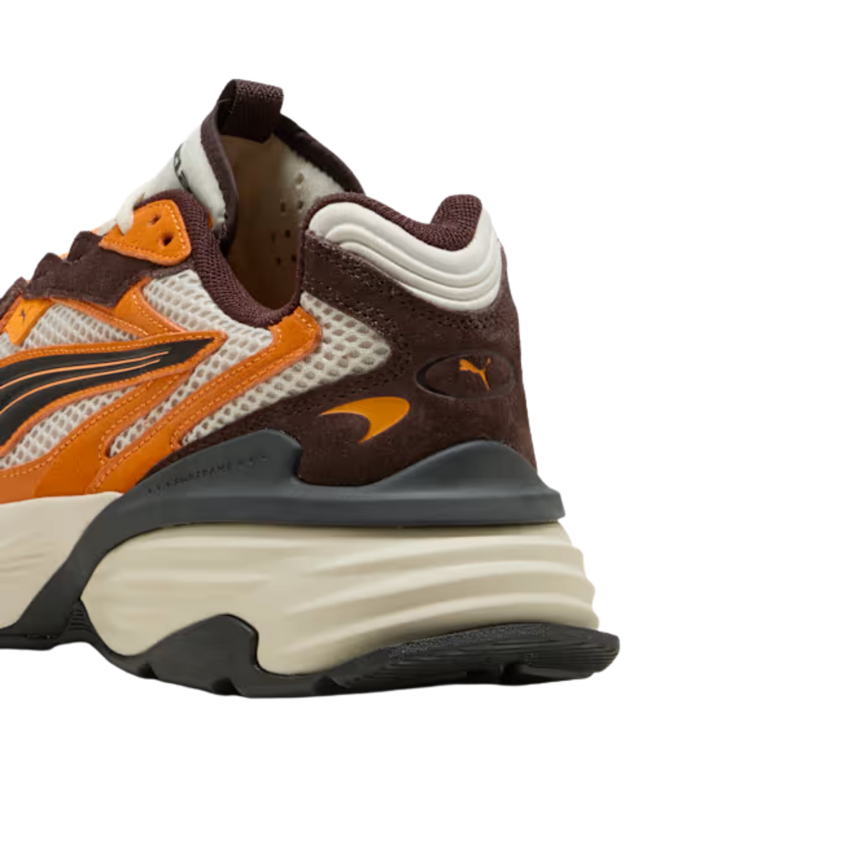 Puma Men McLaren Racing Fade Sneakers - Alpine Snow Papaya Chocolate Fondue