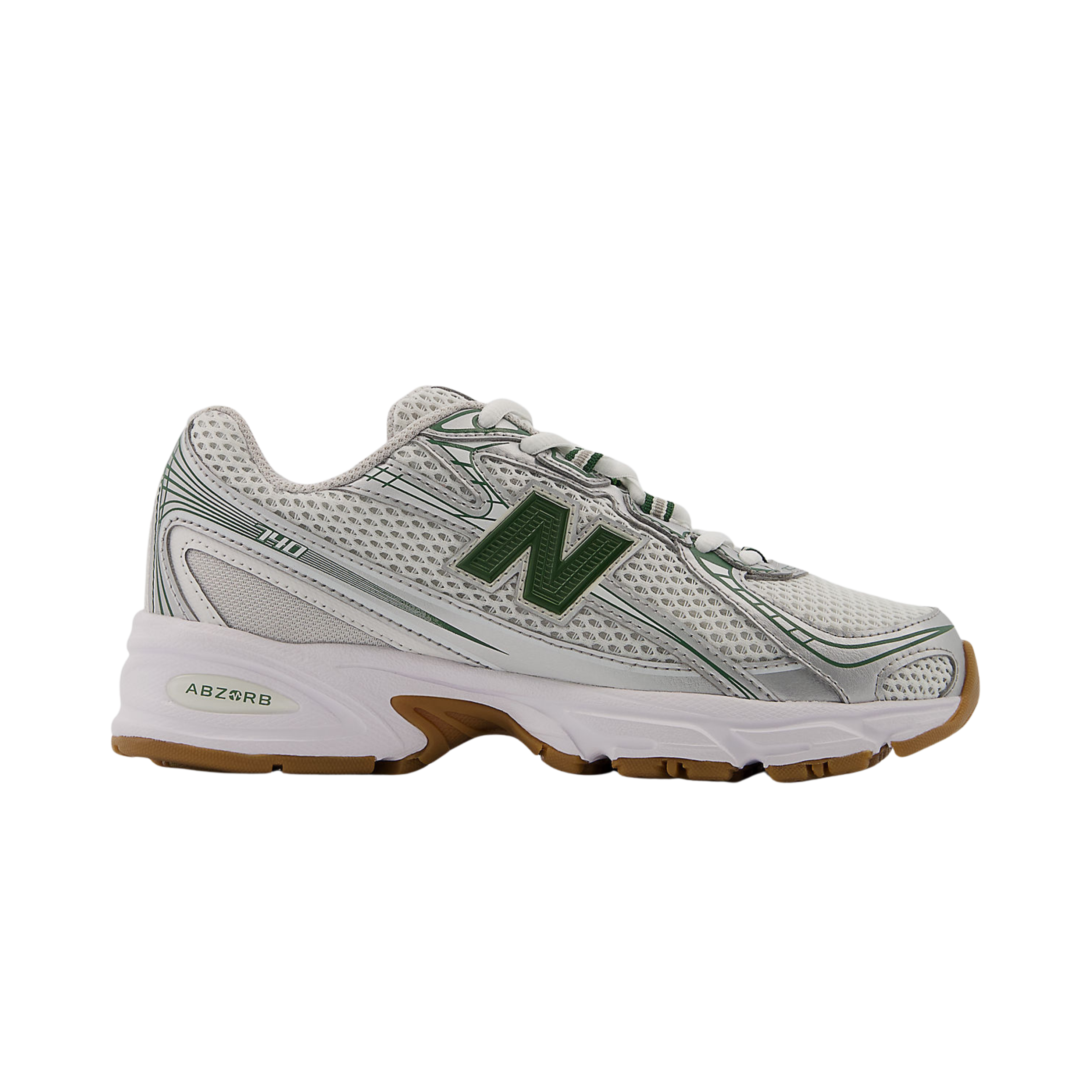 New Balance Big Kids 740 - Silver Metalic Dark Alpine Green