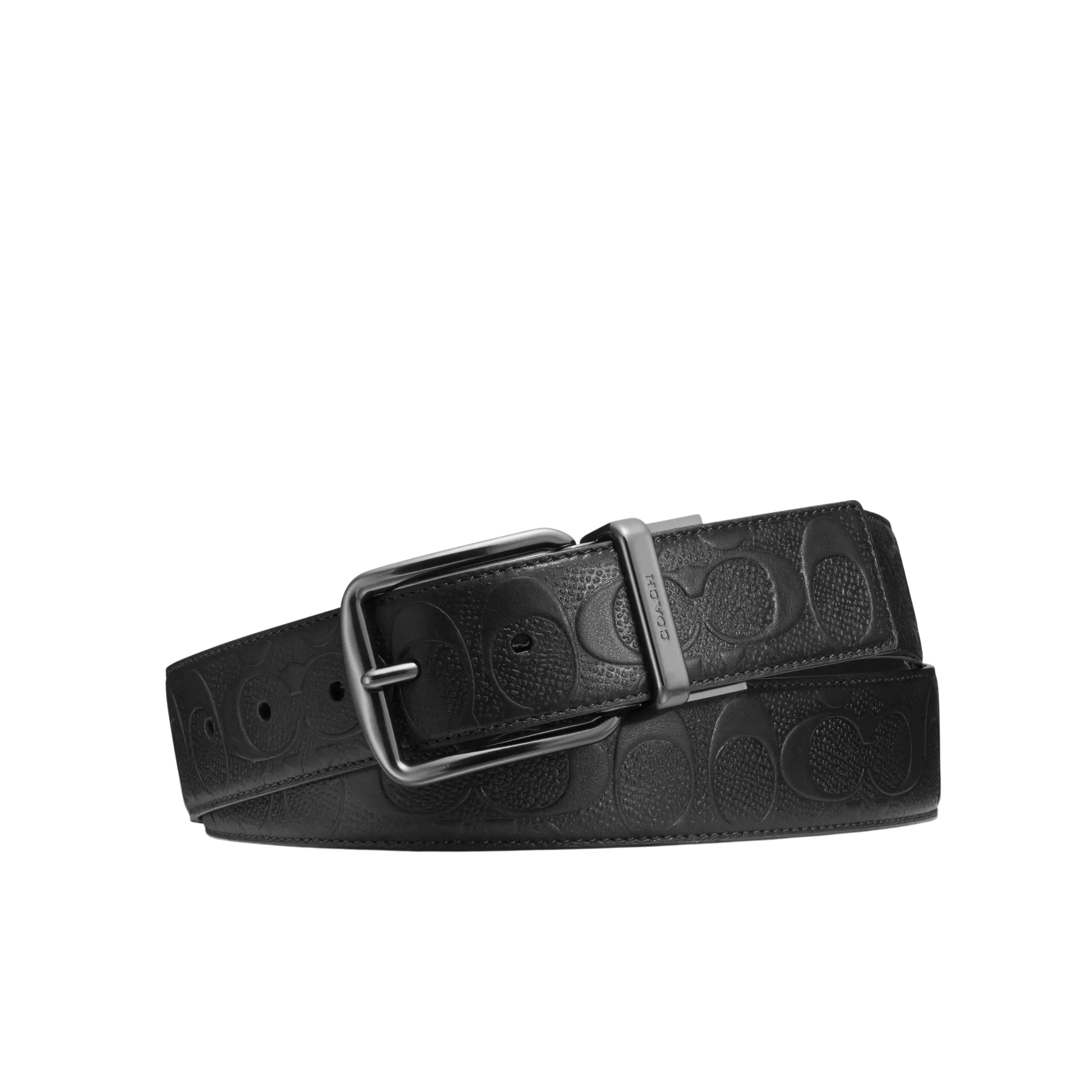 Coach Men Harness Buckle Cut To Size Reversible Belt 38 Mm - Black