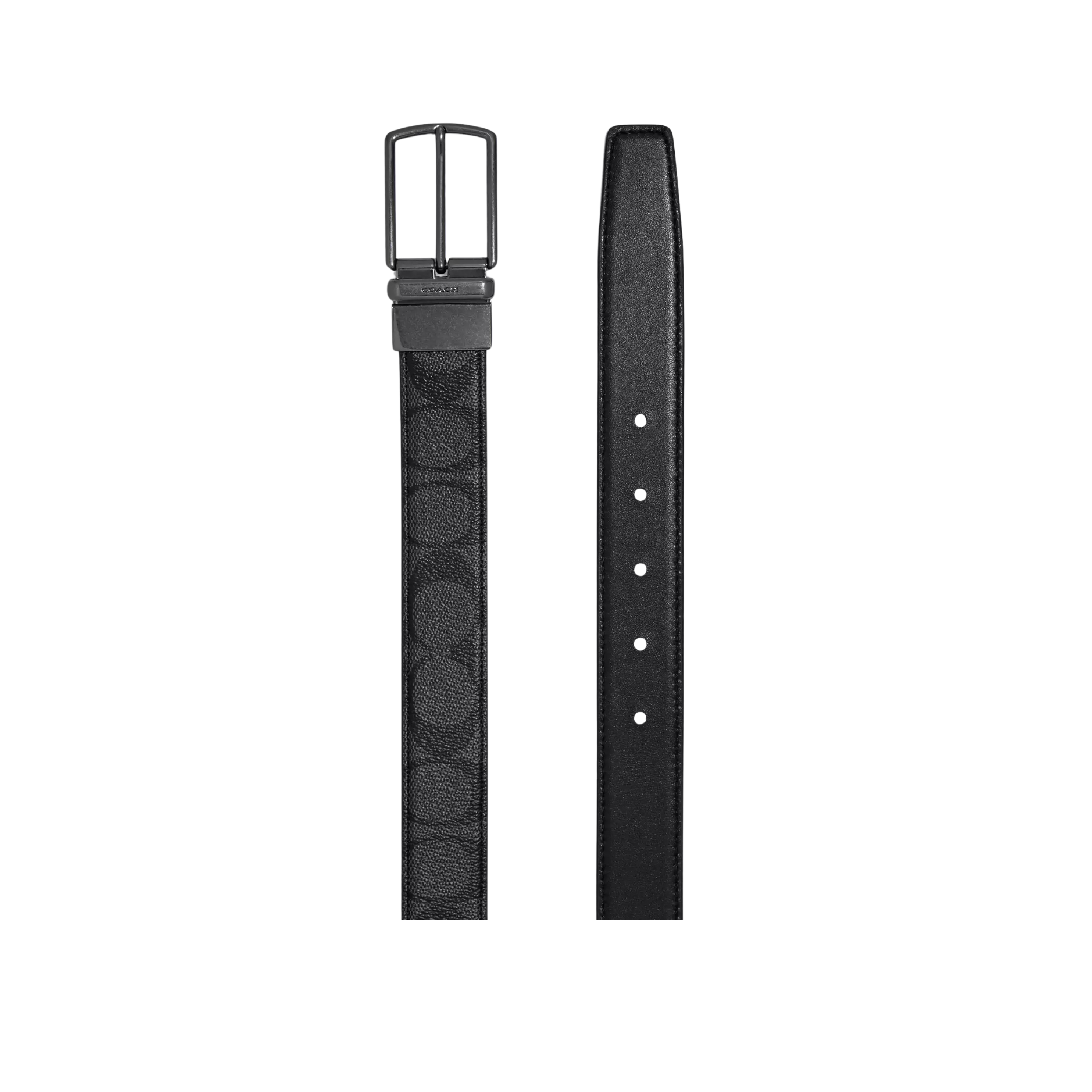 Coach Men Harness Buckle Cut To Size Reversible Belt 30 Mm - Charcoal Black