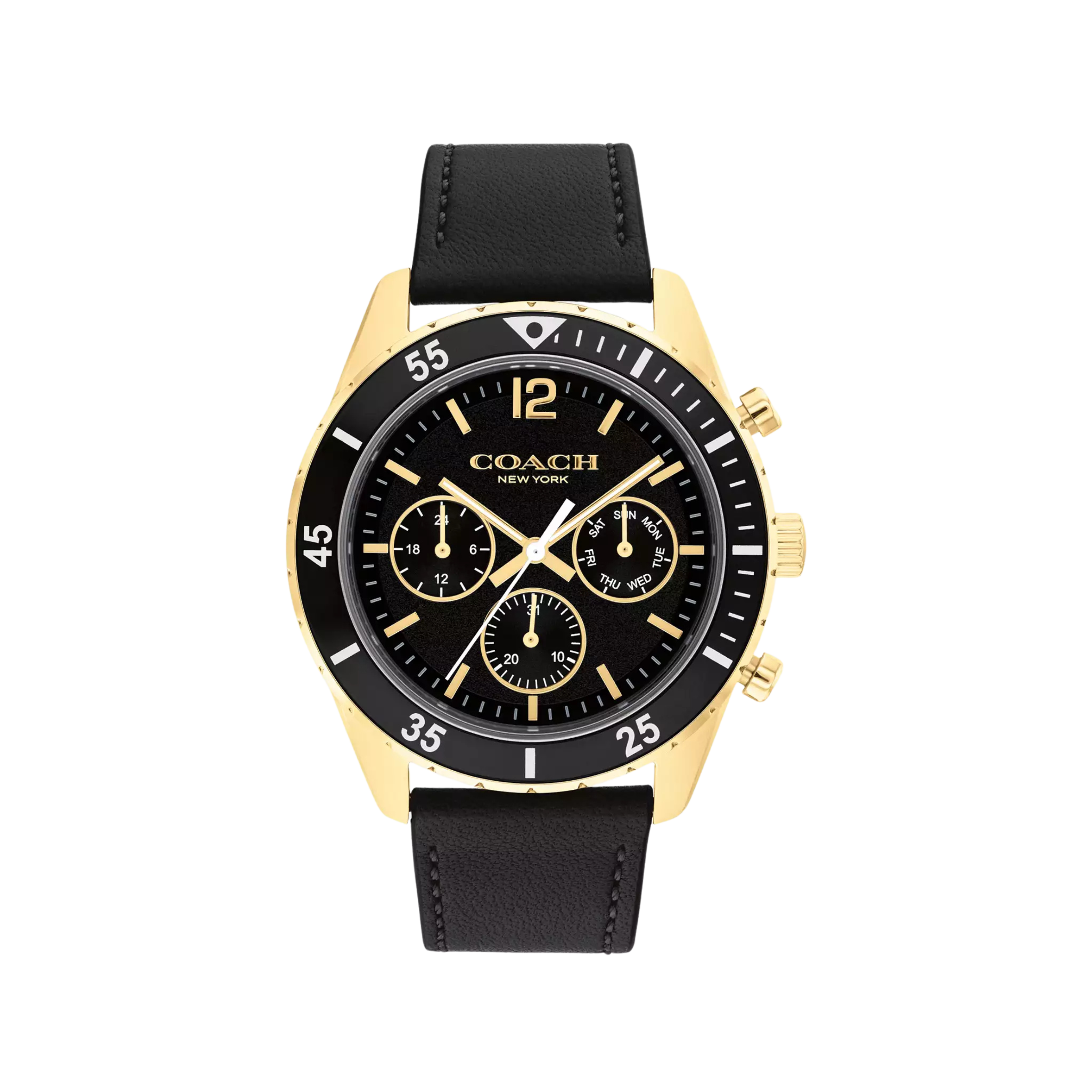 Coach Men Cole Watch 44 Mm - Black Gold