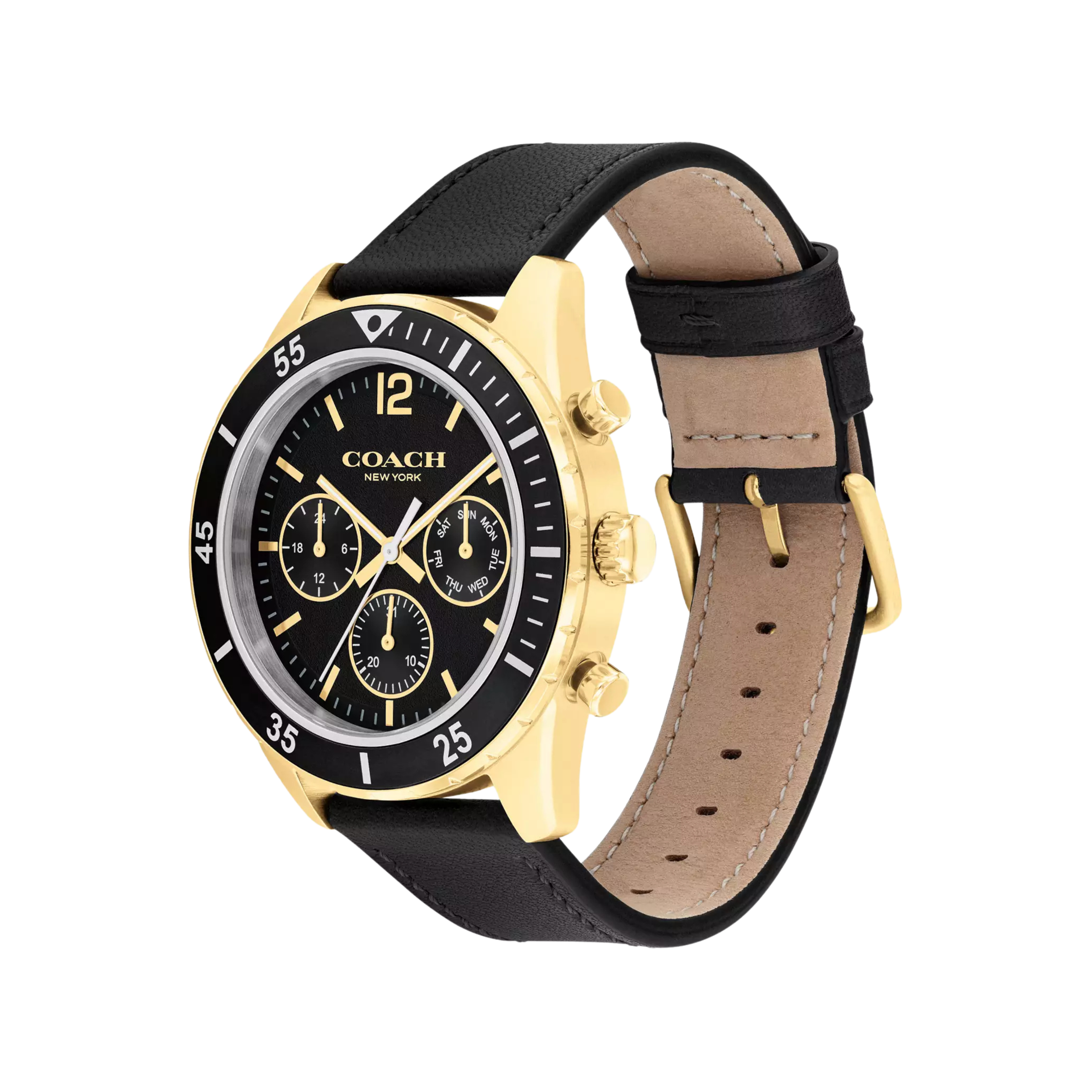 Coach Men Cole Watch 44 Mm - Black Gold