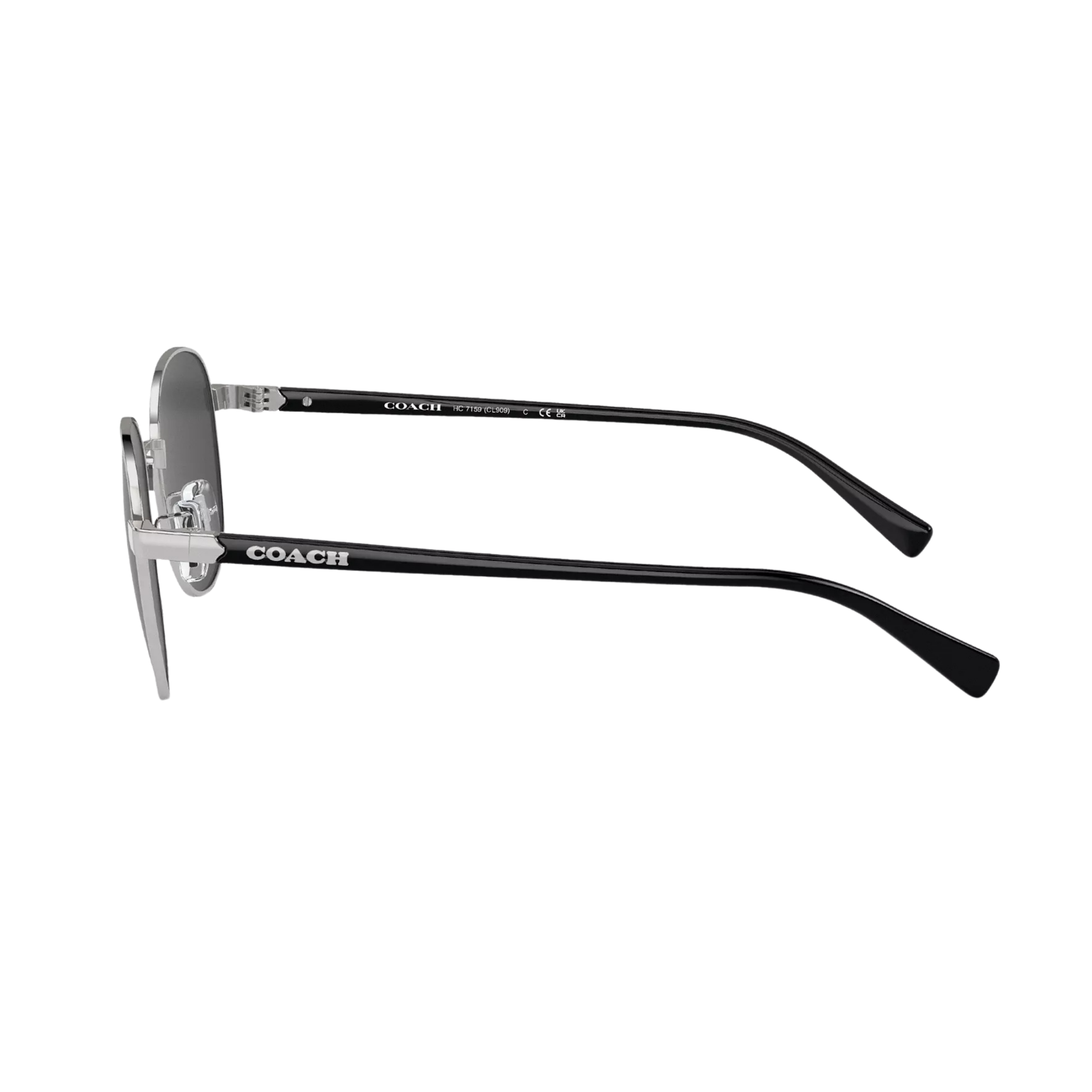 Coach Men Metal Round Sunglasses - Silver Black