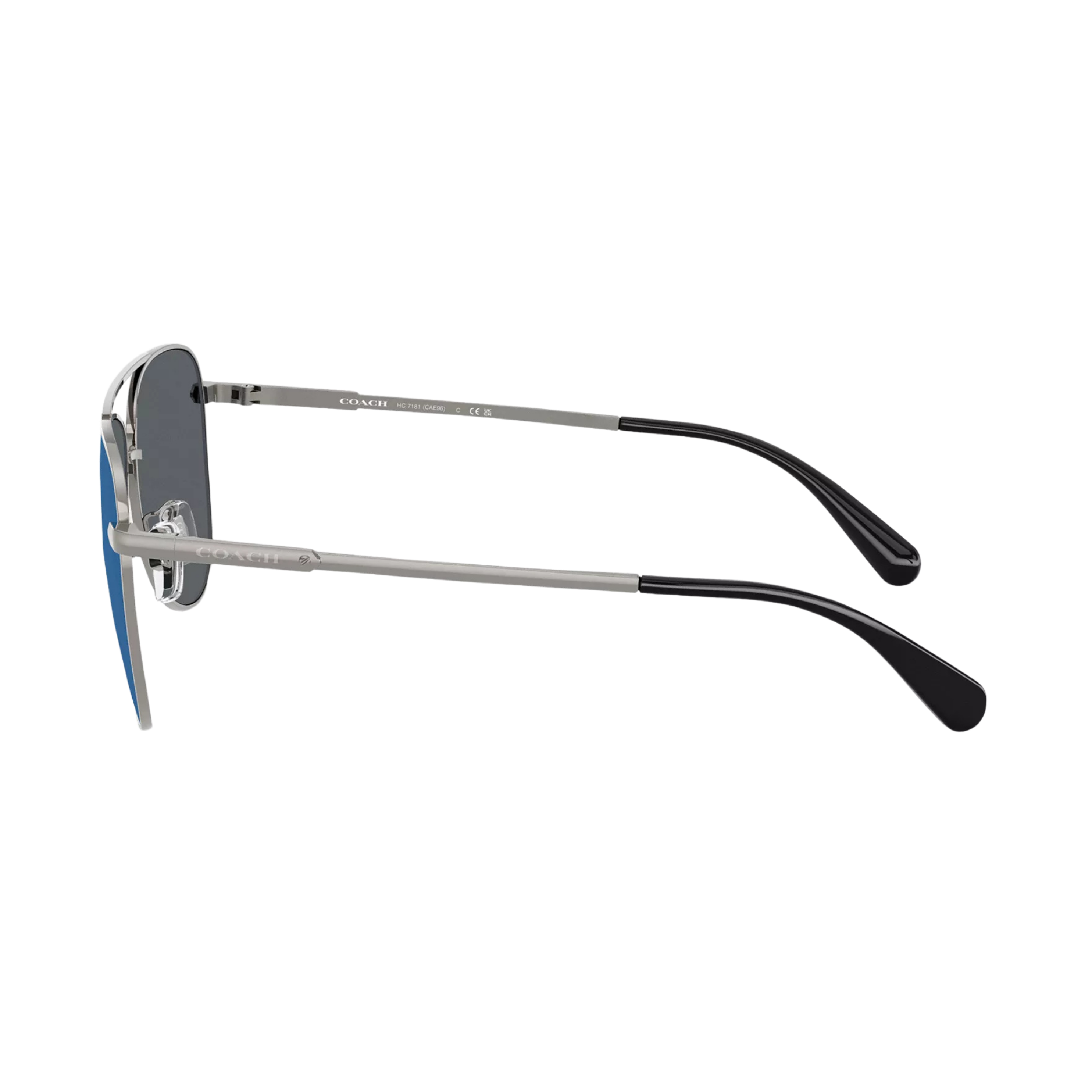 Coach Men C Hardware Metal Pilot Sunglasses - Silver Blue