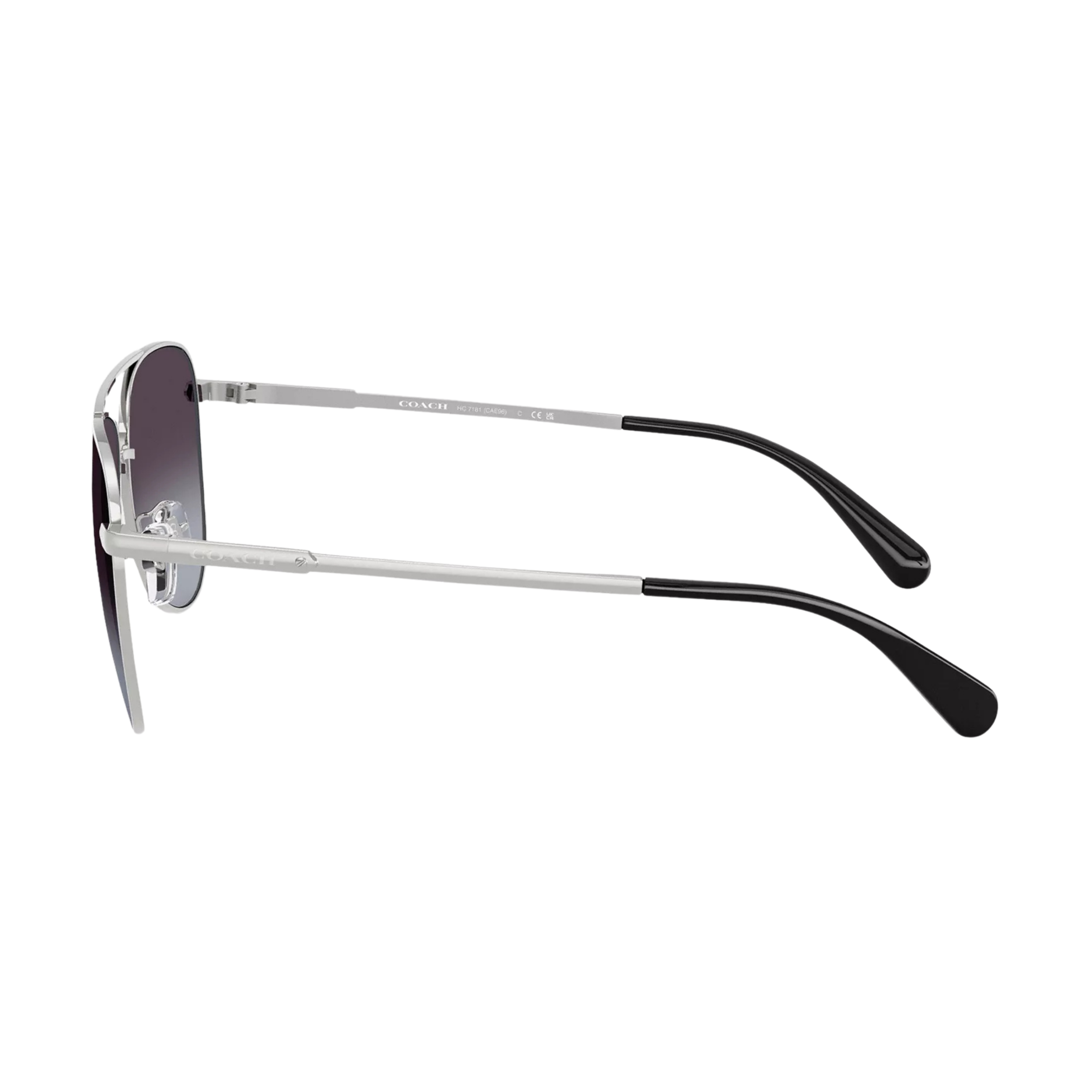 Coach Men C Hardware Metal Pilot Sunglasses - Silver