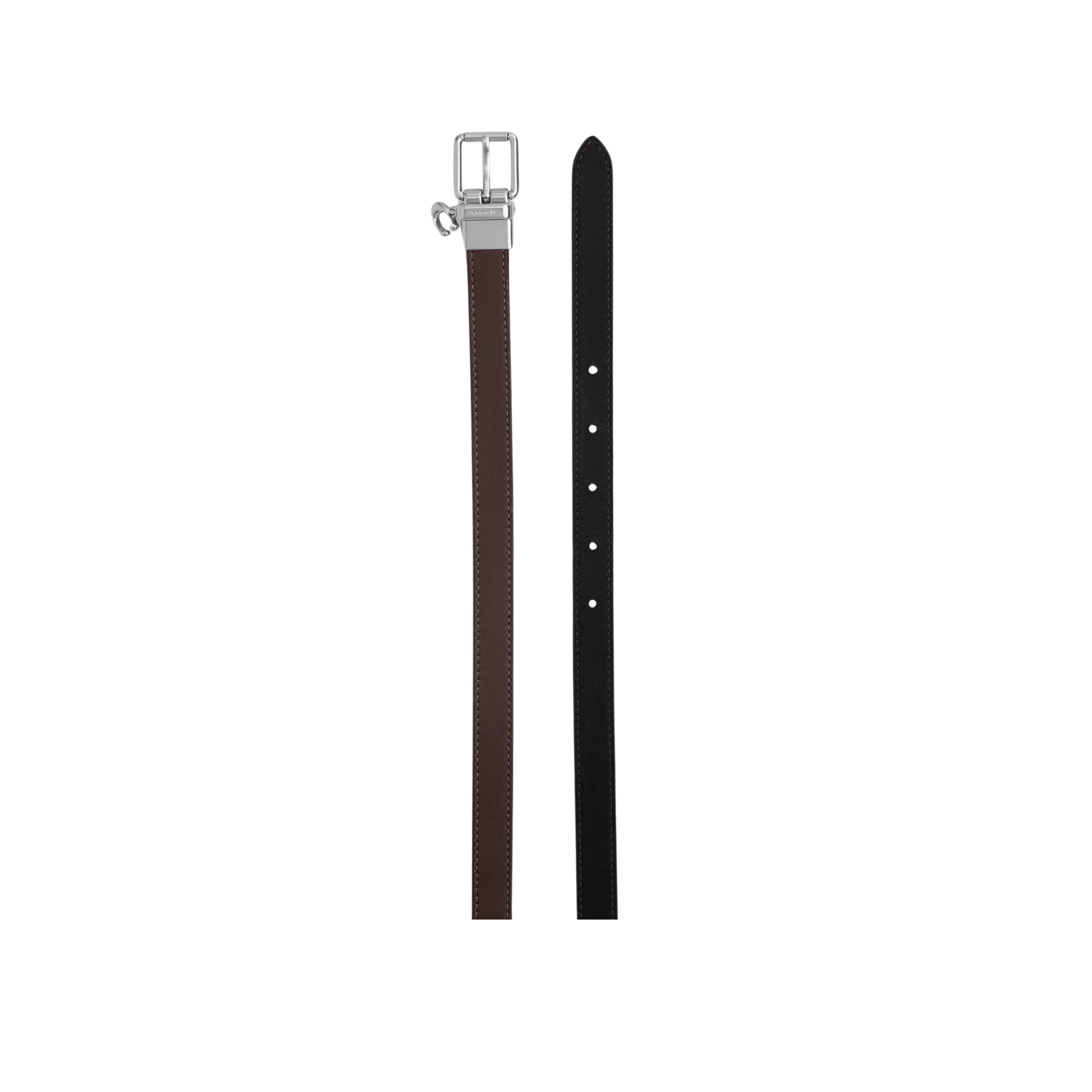 Coach Women Roller Buckle Cut To Size Reversible Belt Charm 18 Mm - Black Maple