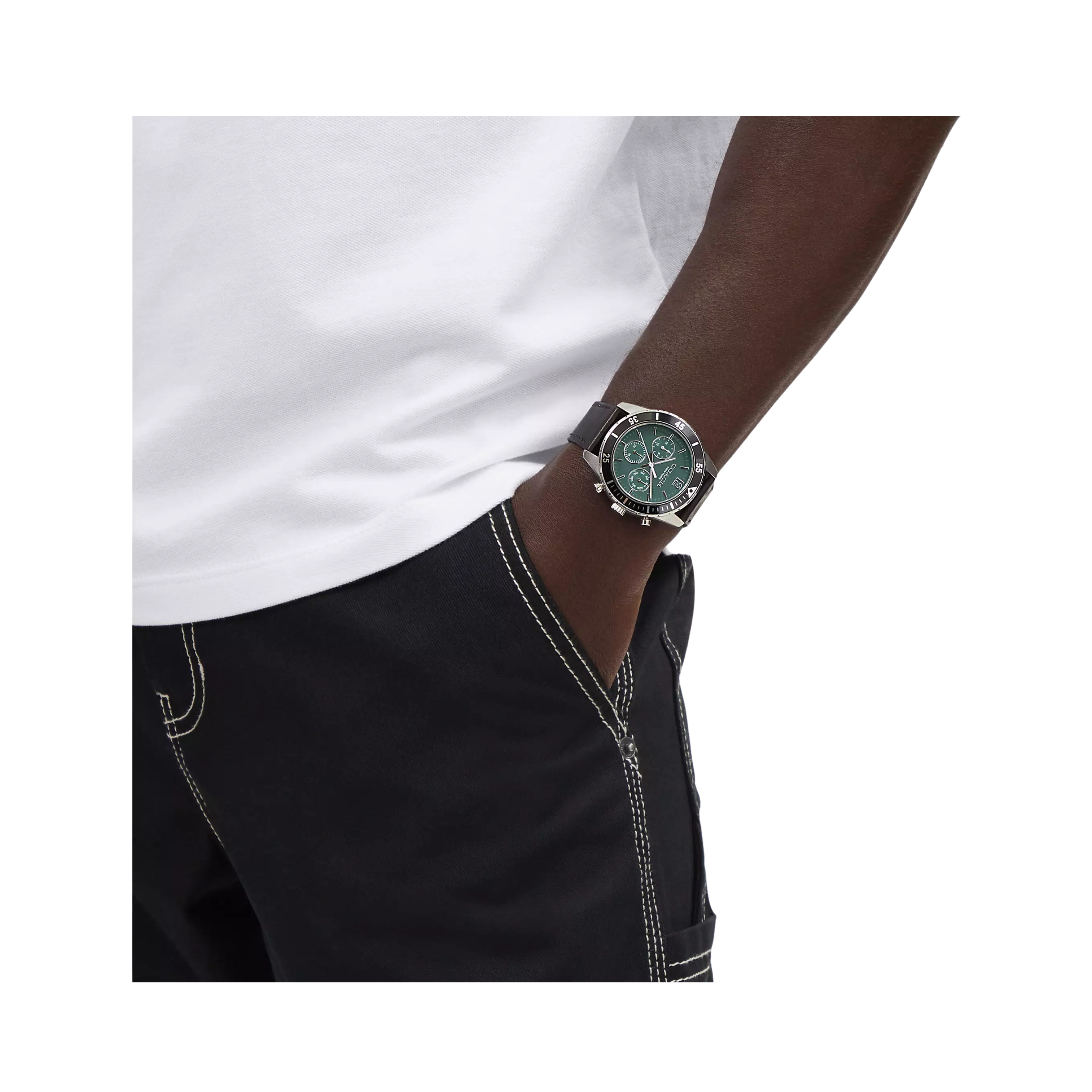 Coach Men Cole Watch 44 Mm - Black Green