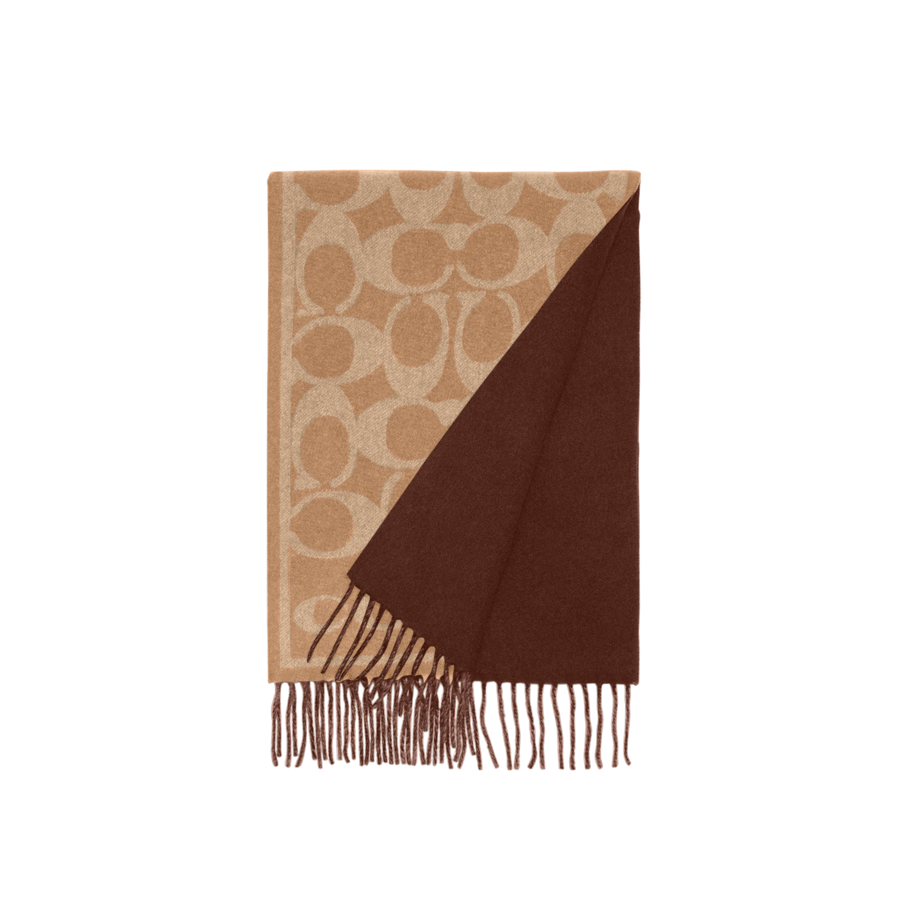 Coach Reversible Signature Cashmere Muffler - Camel