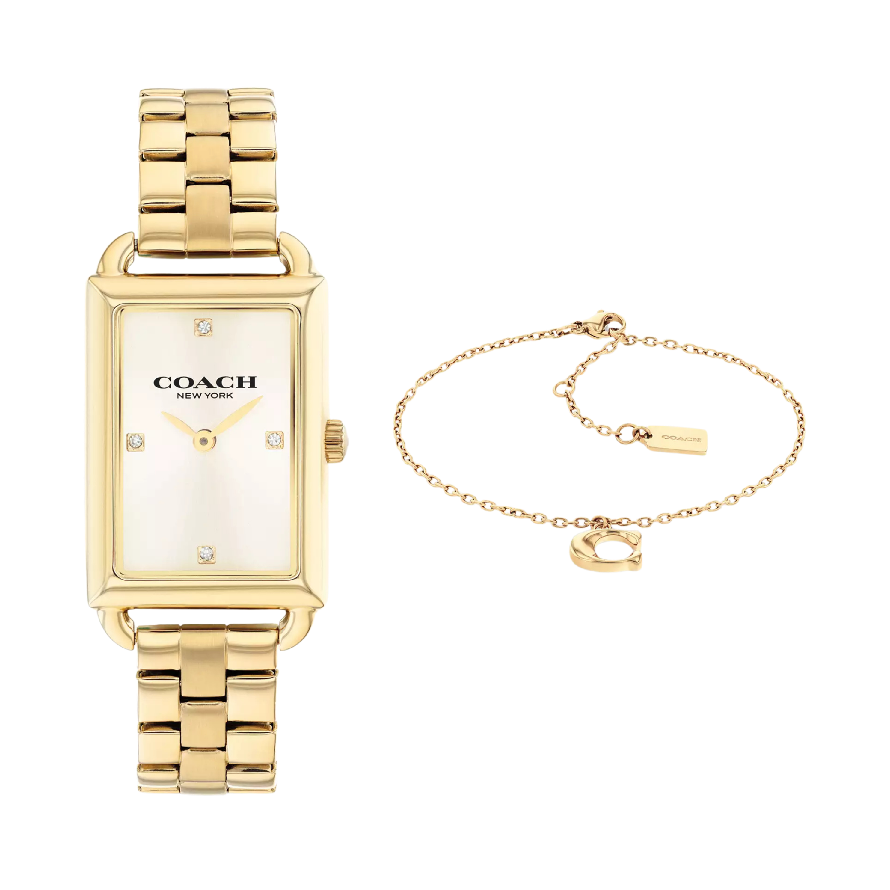 Coach Women Liz Watch Gift Set 30 Mm X 22 Mm - Gold