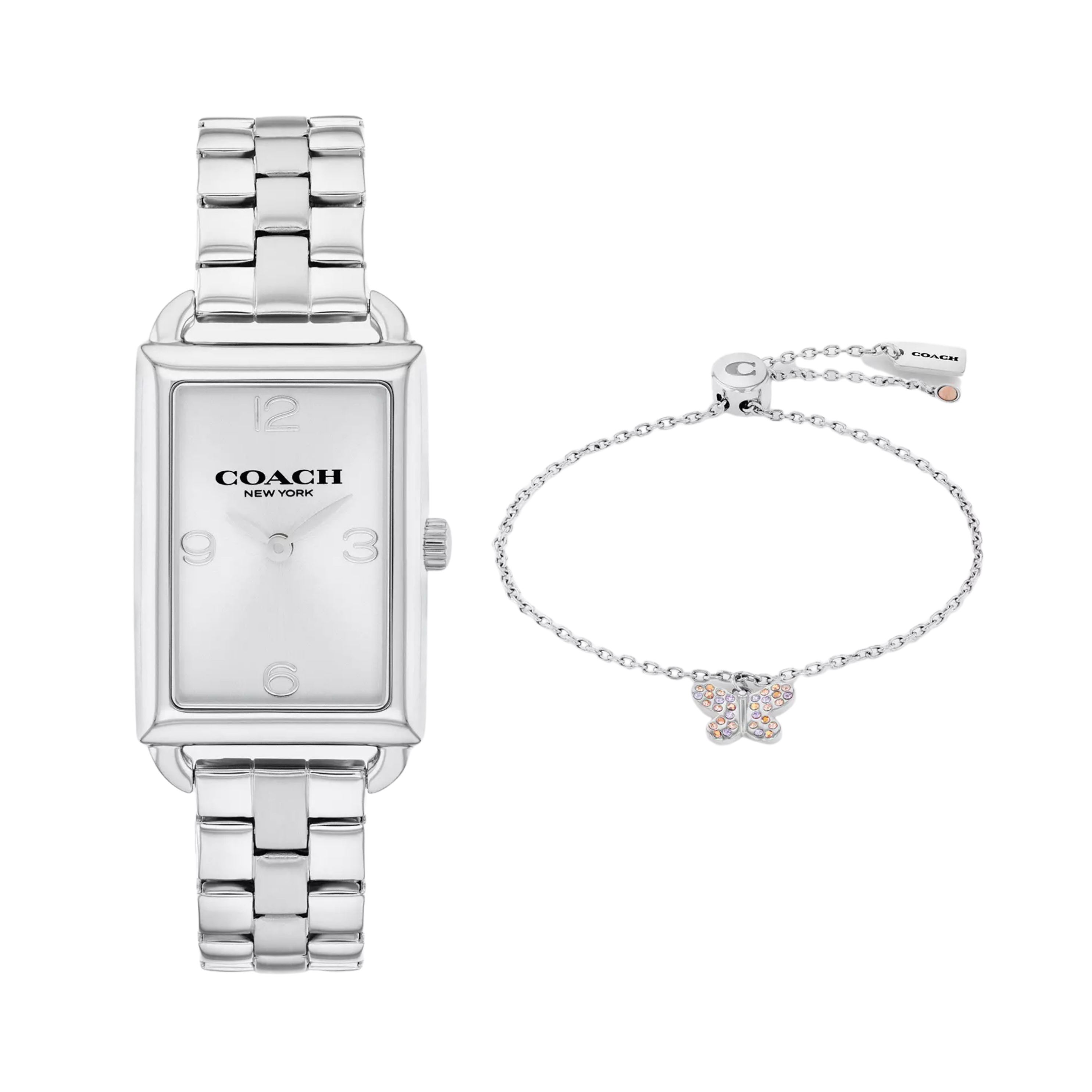 Coach Women Liz Watch Gift Set 30 Mm X 22 Mm - Stainless Steel