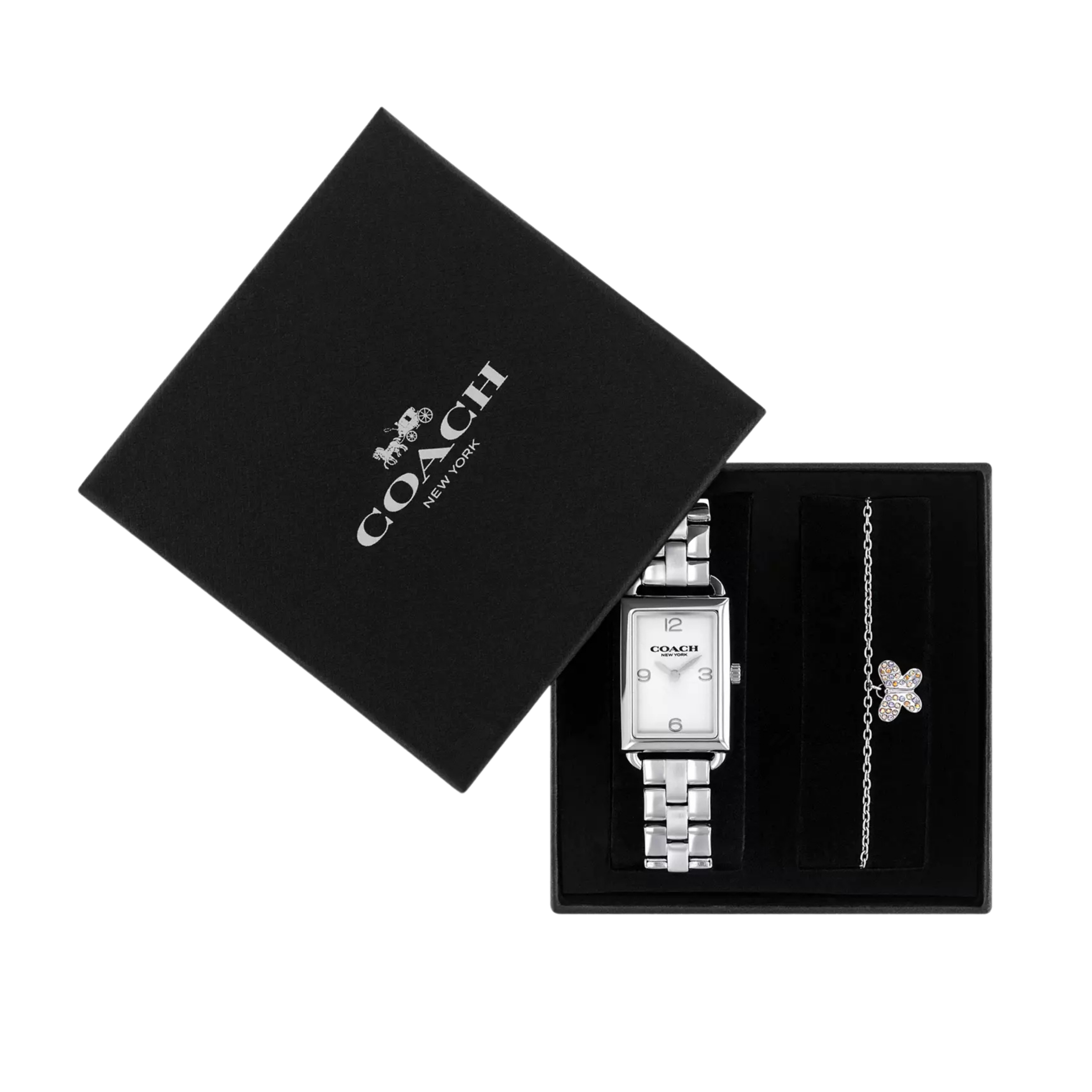 Coach Women Liz Watch Gift Set 30 Mm X 22 Mm - Stainless Steel