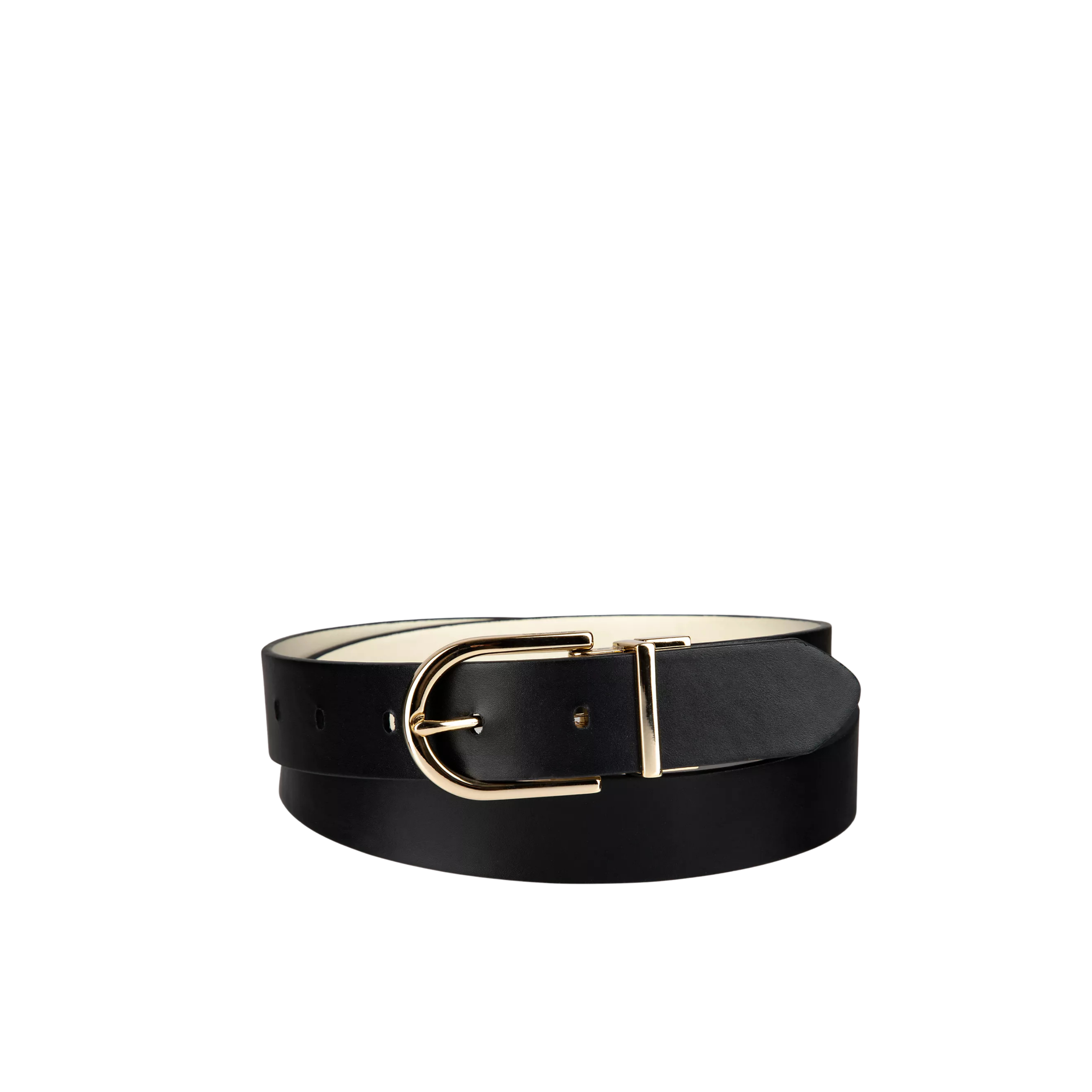 Calvin Klein Women Reversible Round Buckle Belt - New Bone Black