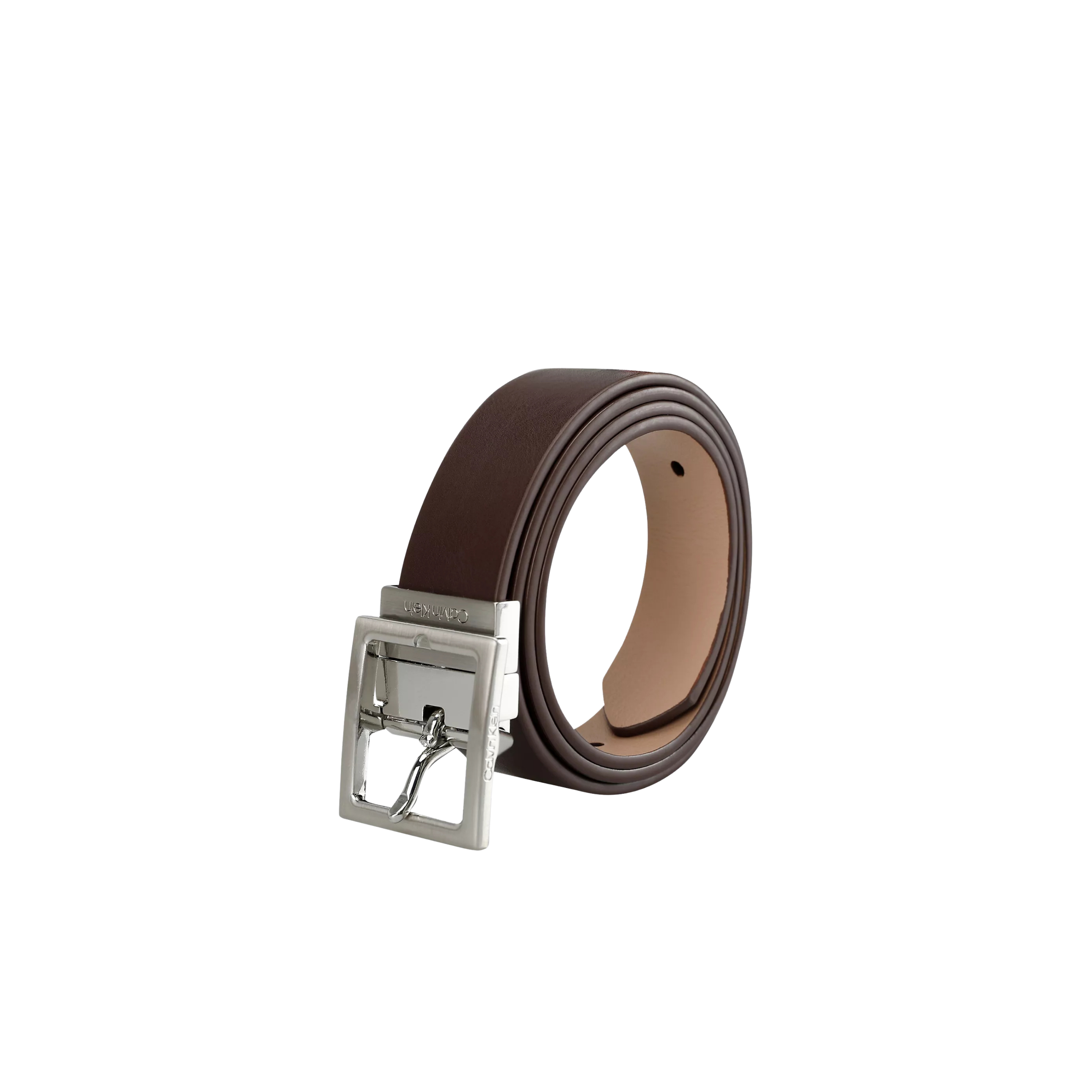 Calvin Klein Women Reversible Center Bar Buckle Belt - Chicory Coffee Praline
