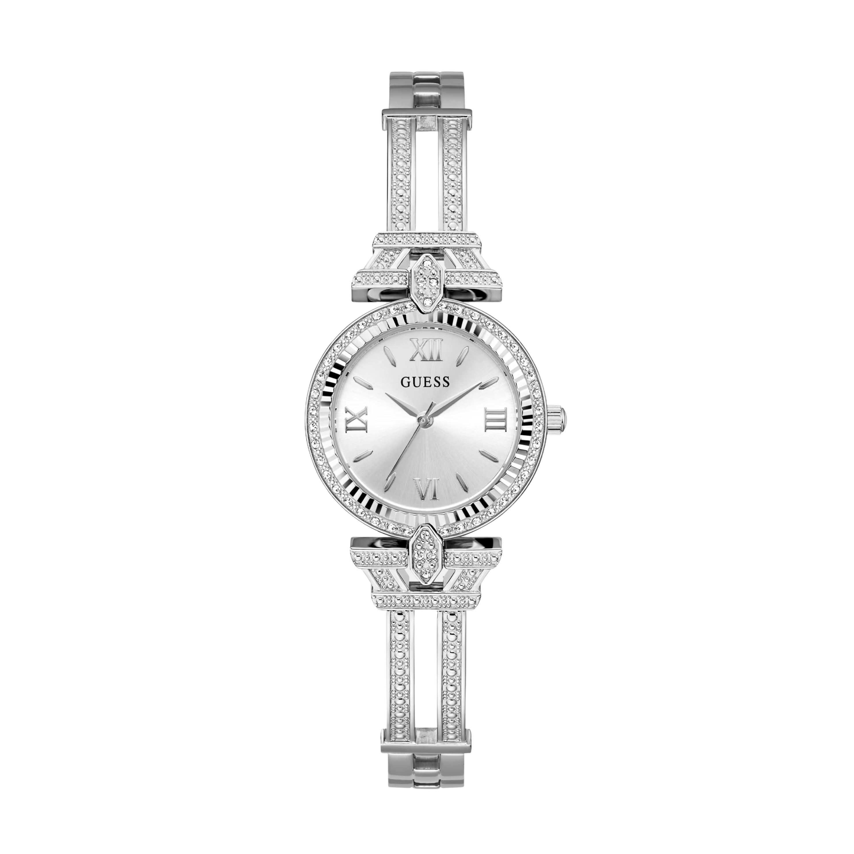 Guess Women Silver Tone Rhinestone Analog Watch GW0864L1 - Silver