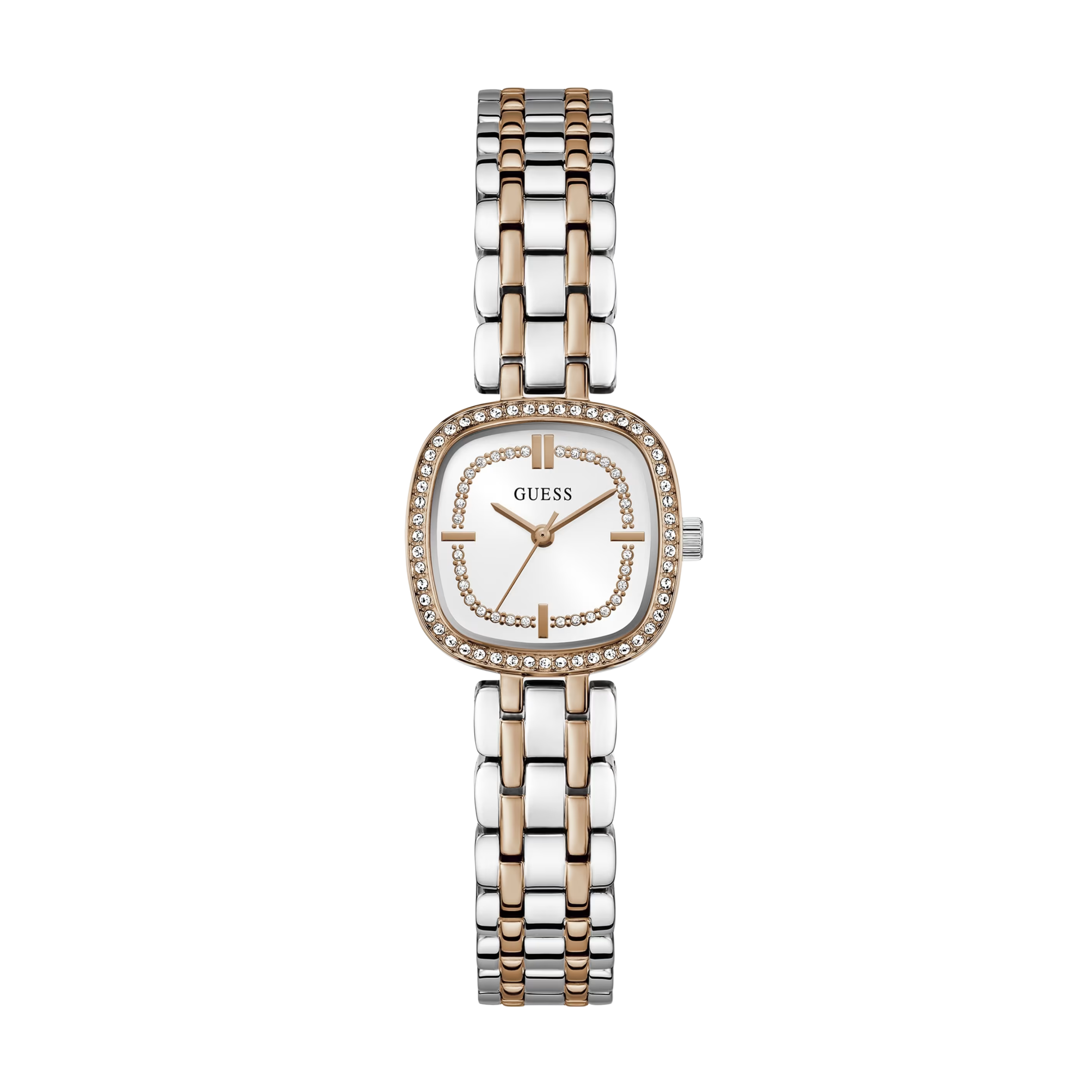 Guess Women Crystal Recycled Steel Analogue Watch GW1018L5 - White Multi Rose Gold