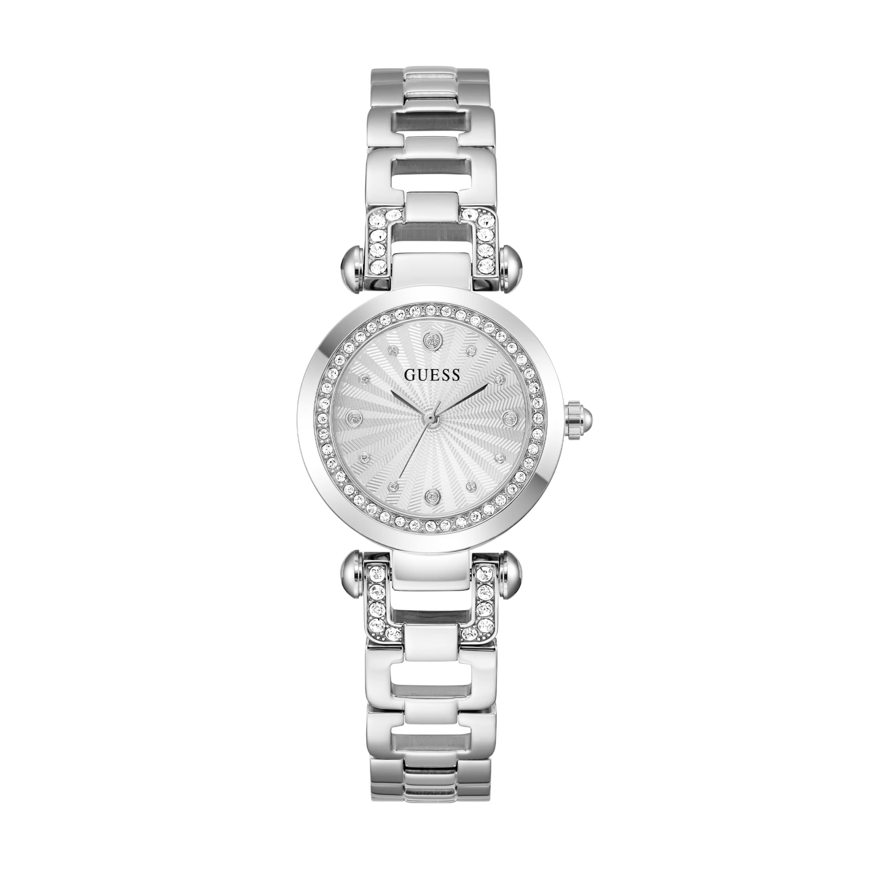Guess Women Silver Tone Rhinestone Analog Watch GW0869L3 - Silver