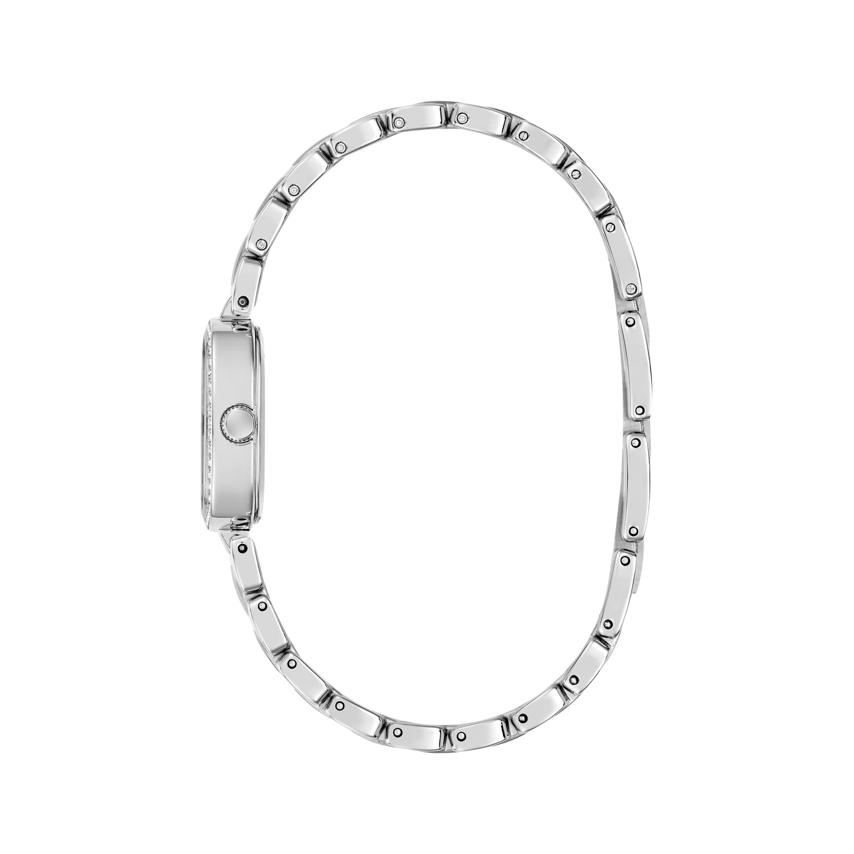 Guess Women Crystal Recycled Steel analogue watch 25 mm GW1018L1 - Silver