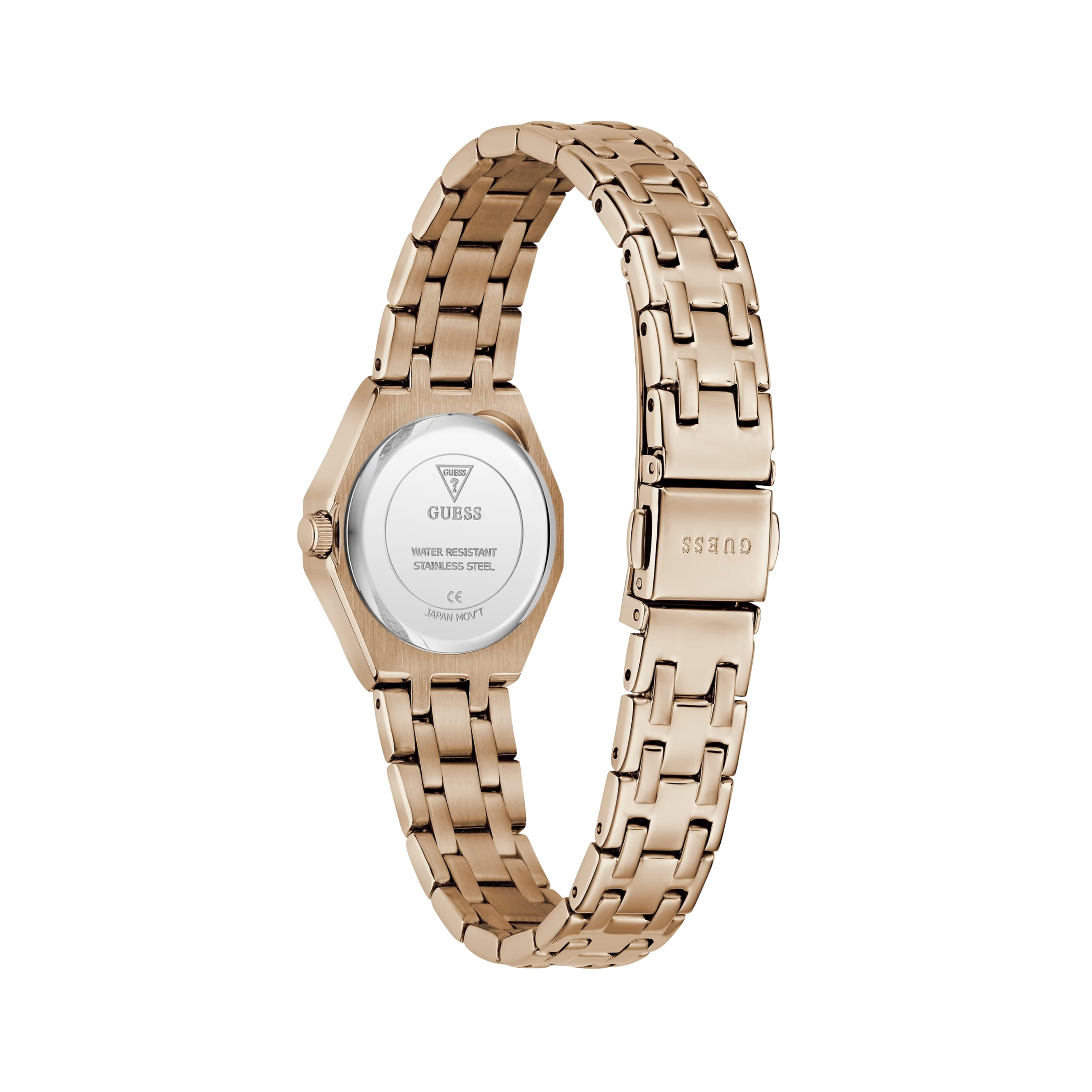 Guess Women Crystal Recycled Steel Analogue Watch 25 mm GW0931L7 - Rose Gold Teal