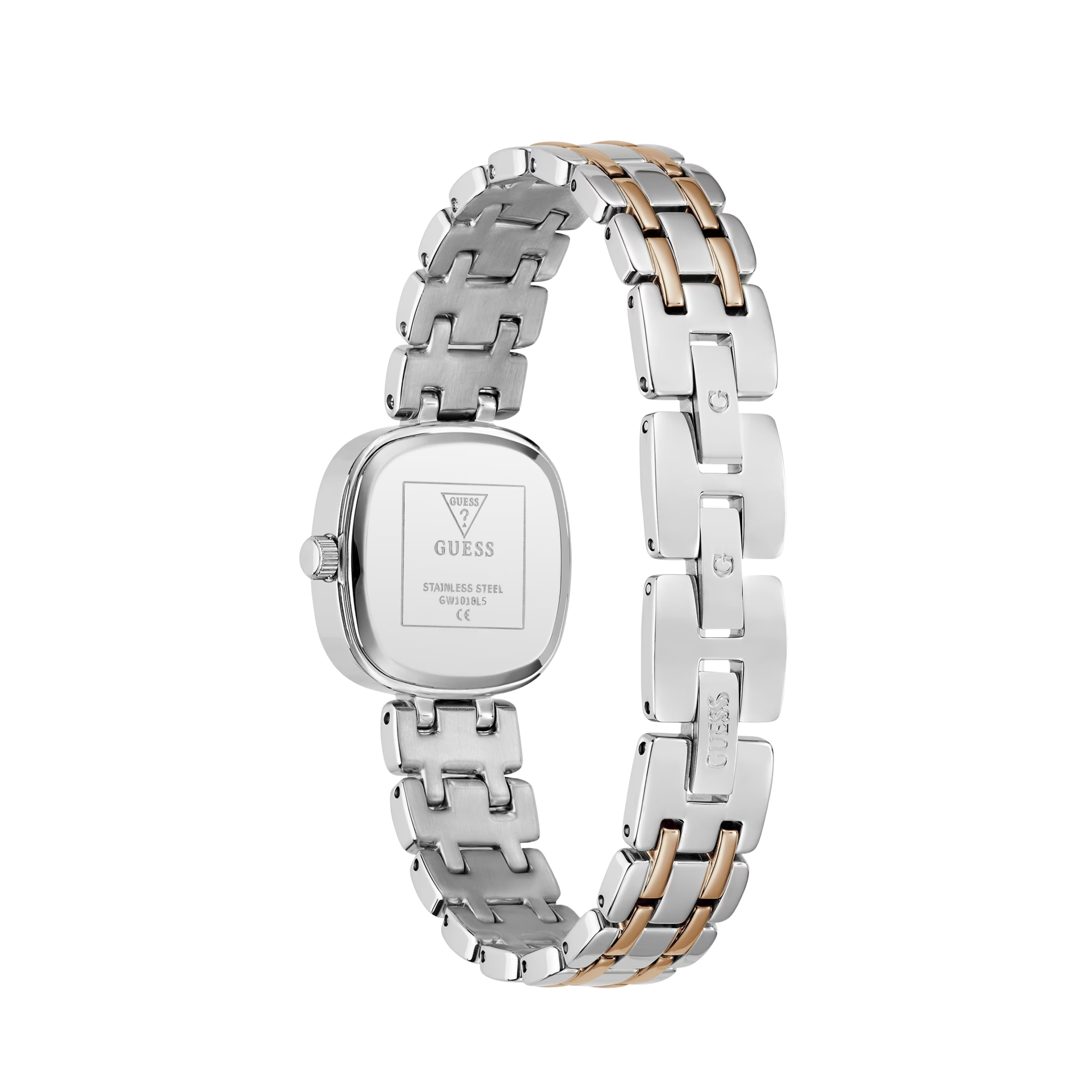 Guess Women Crystal Recycled Steel Analogue Watch GW1018L5 - White Multi Rose Gold