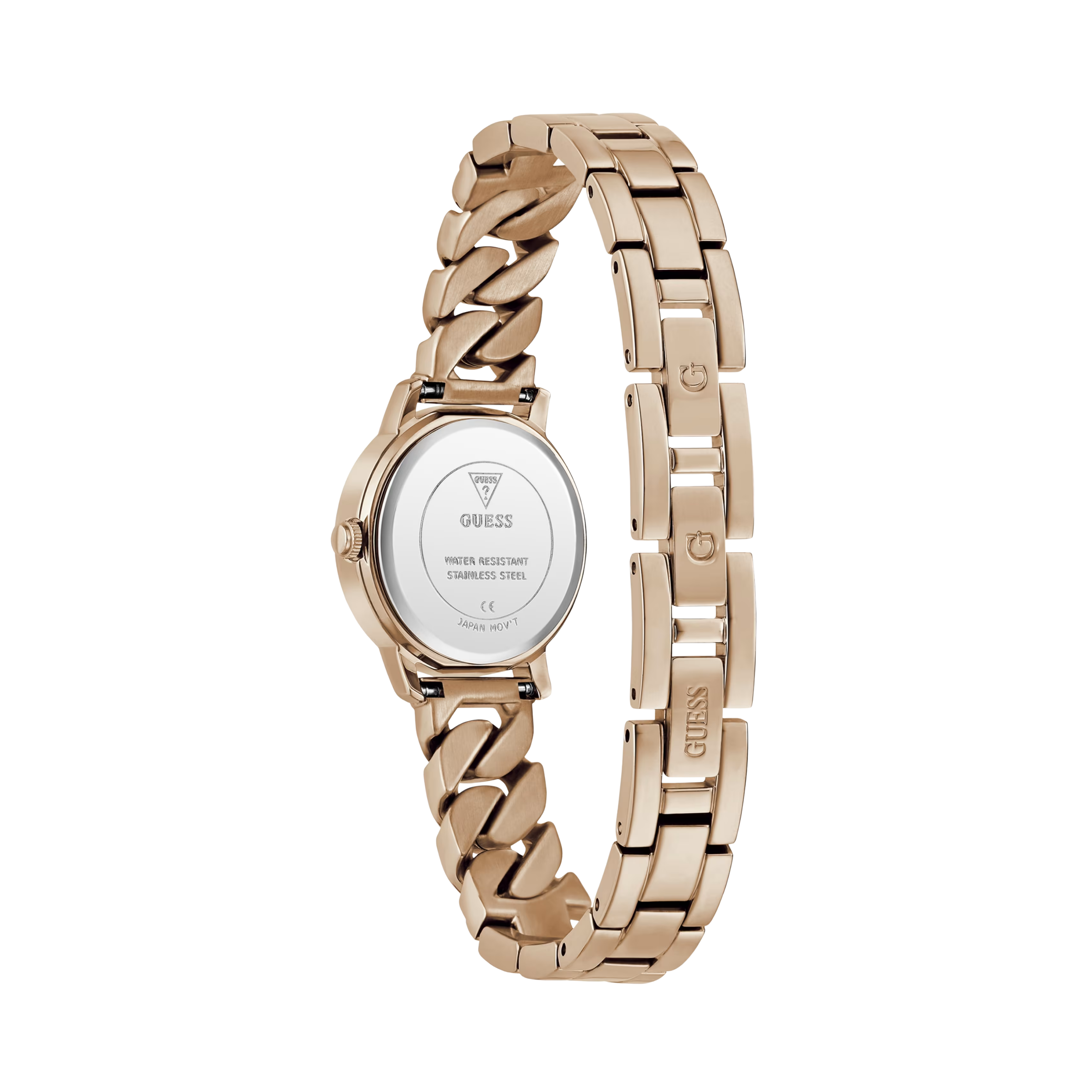 Guess Women Rose Gold Tone Mixed Chain Analog Watch GW0867L3 - Rose Gold