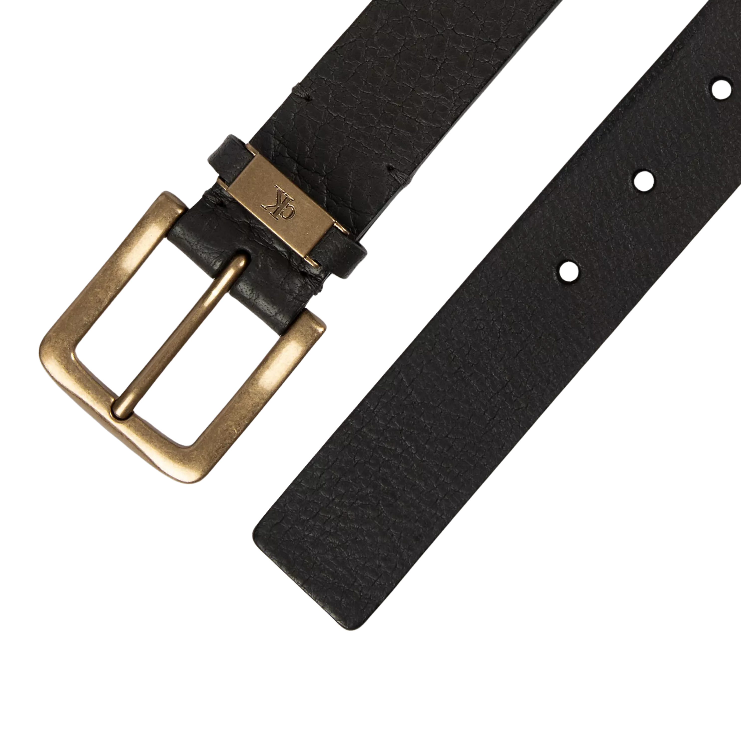 Calvin Klein Men Leather Harness Buckle Belt - Grey