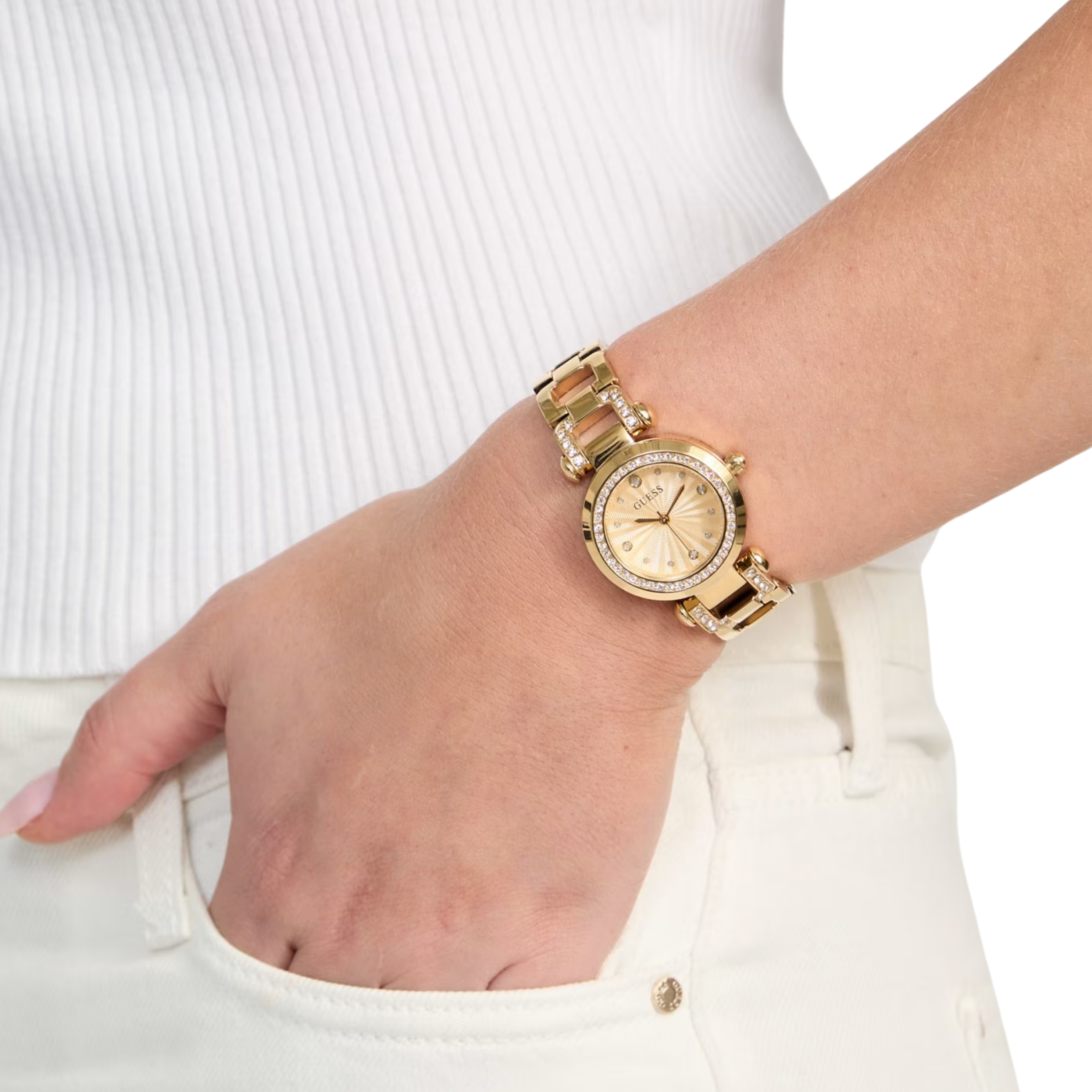 Guess Women Gold Tone Analog Watch GW0869L4 - Gold