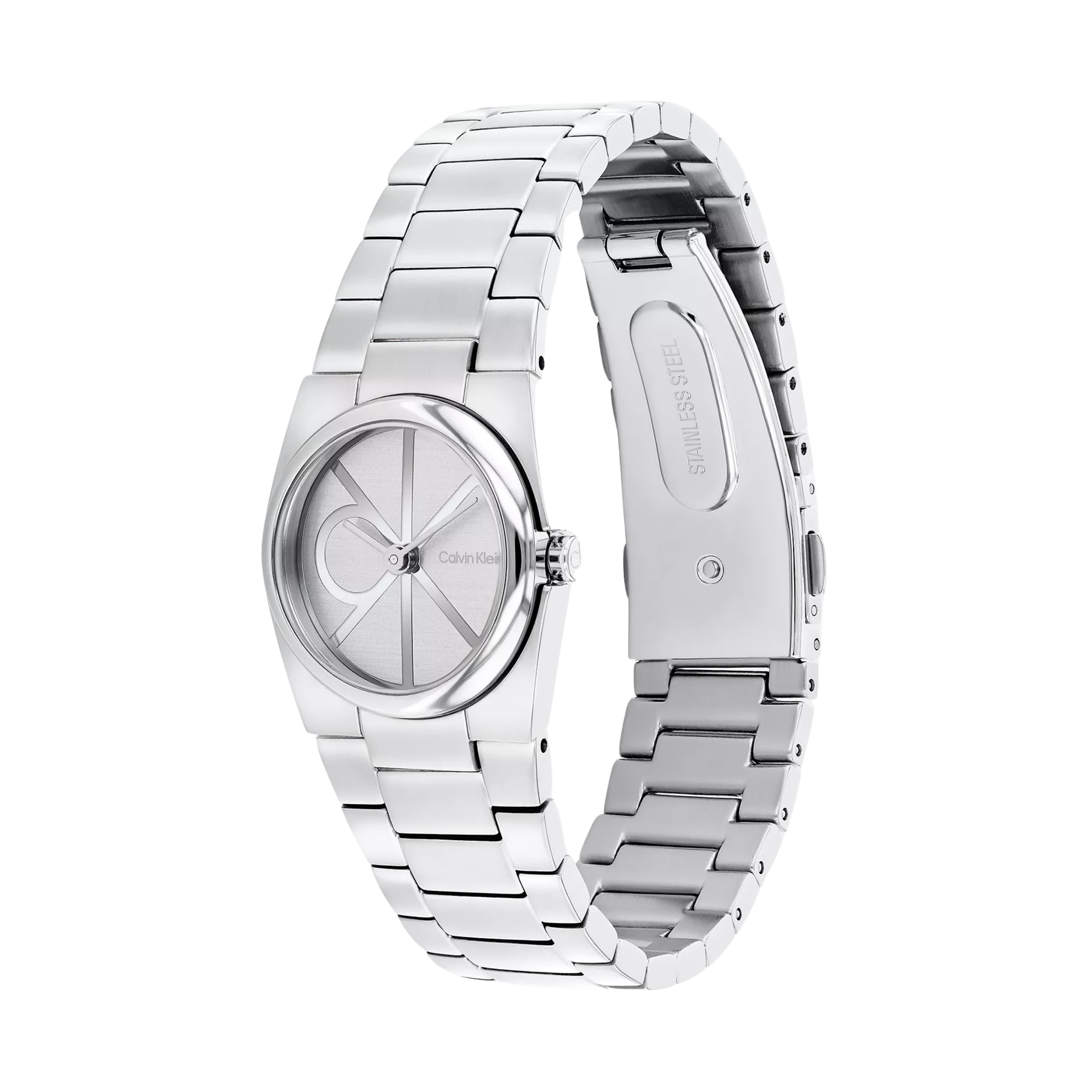 Calvin Klein Women Emblem Dial Link Bracelet Watch - Silver