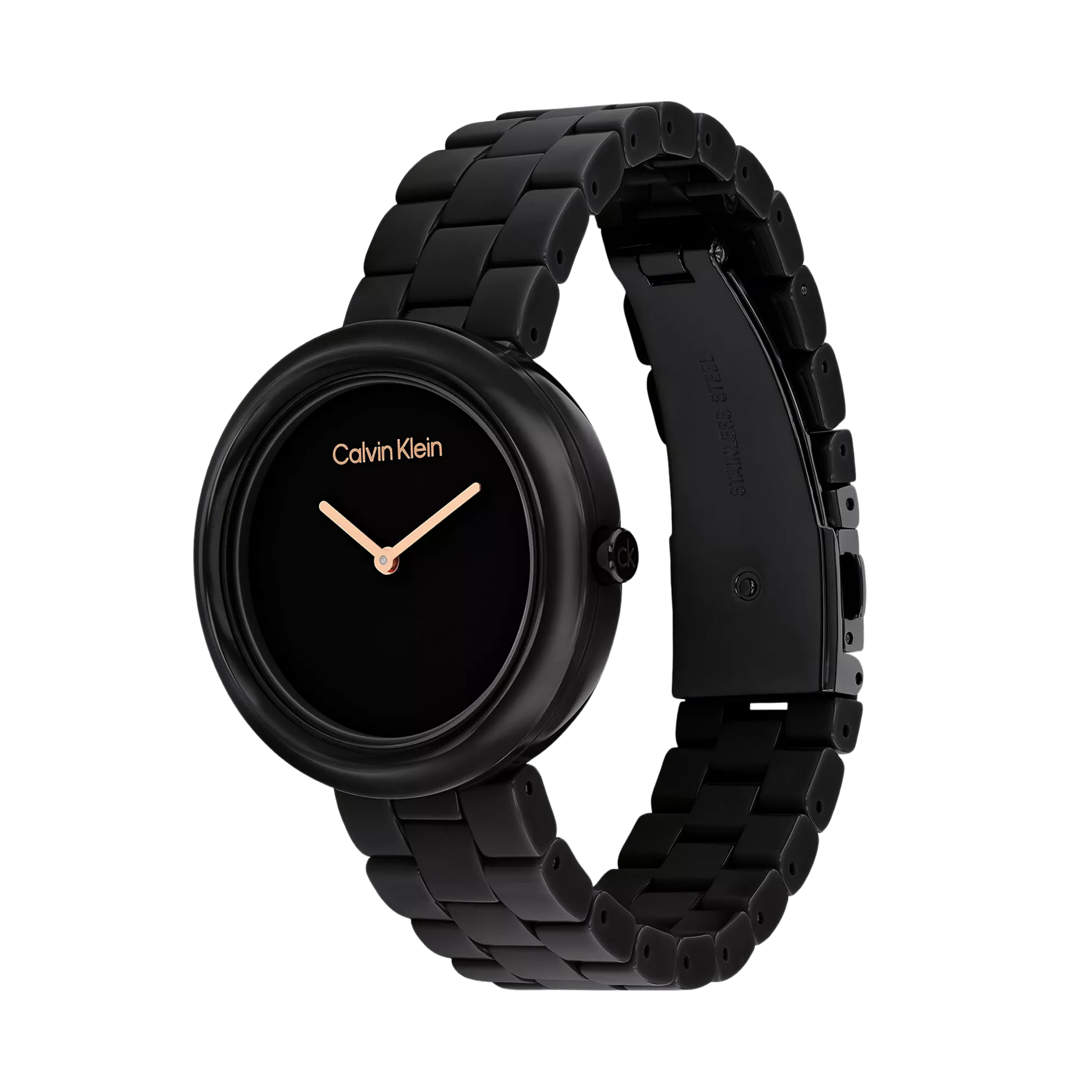 Calvin Klein Women Monochromatic Ceramic Case Watch - Black