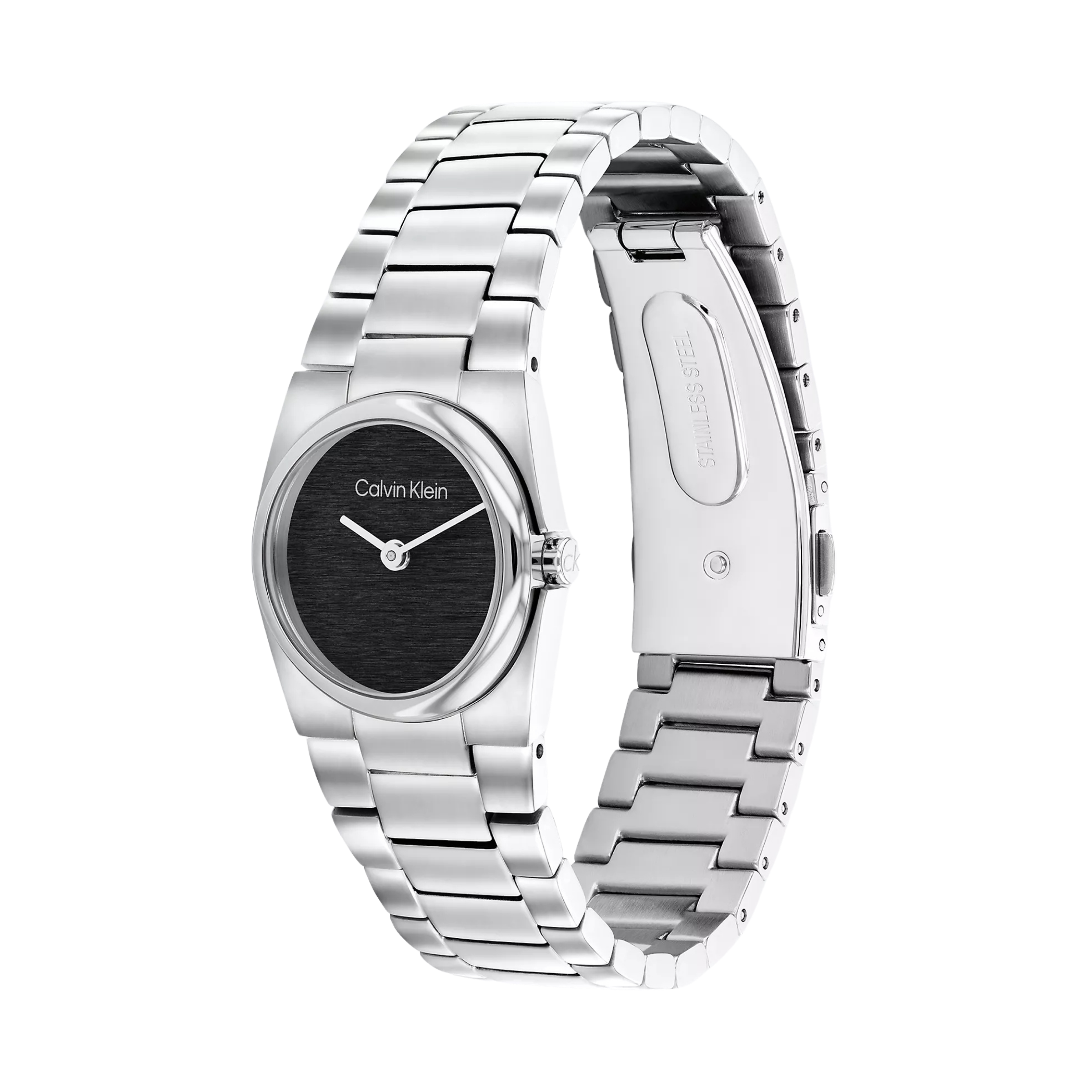Calvin Klein Women Textured Dial Link Bracelet Watch - Black