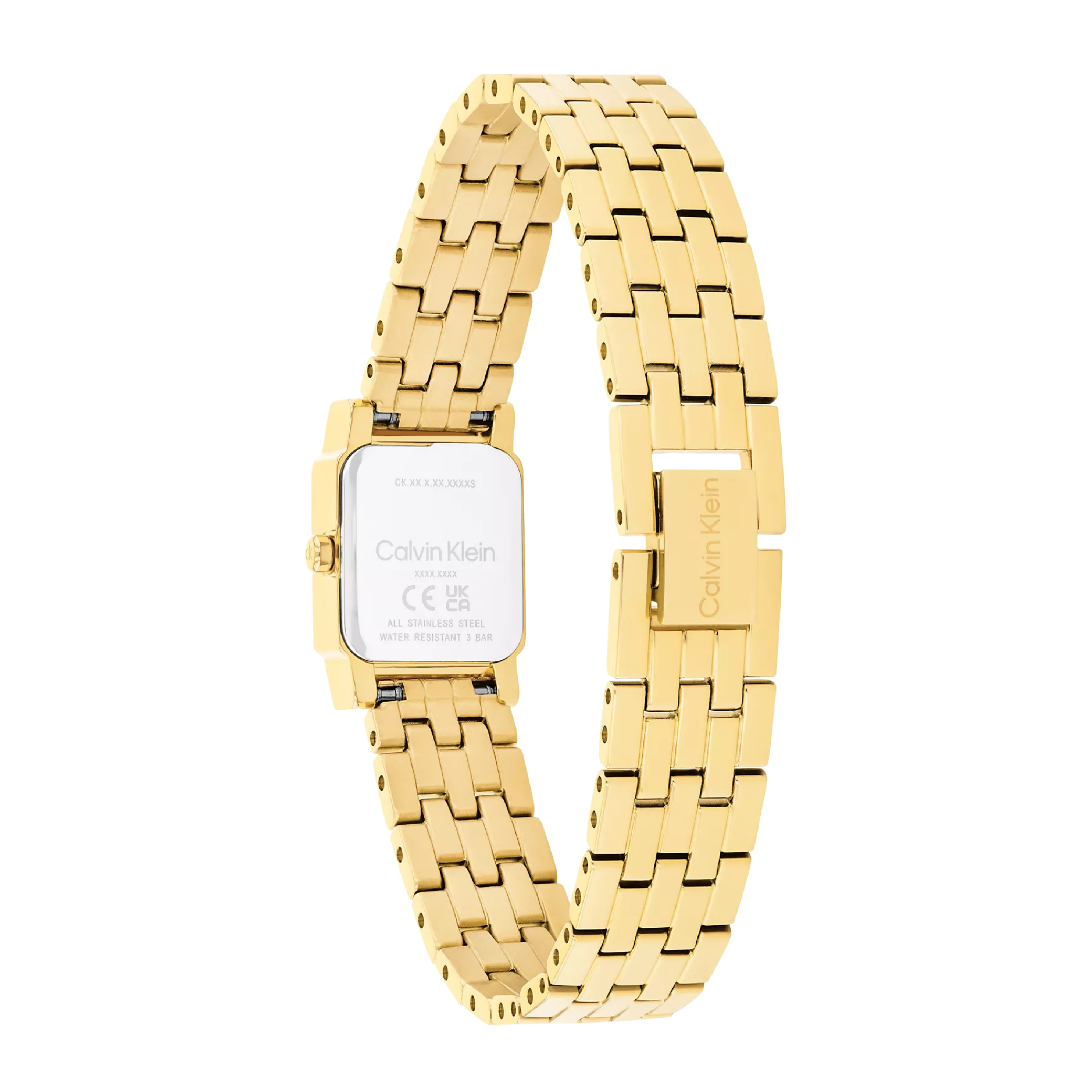 Calvin Klein Women Square Dial Link Bracelet Watch - Gold
